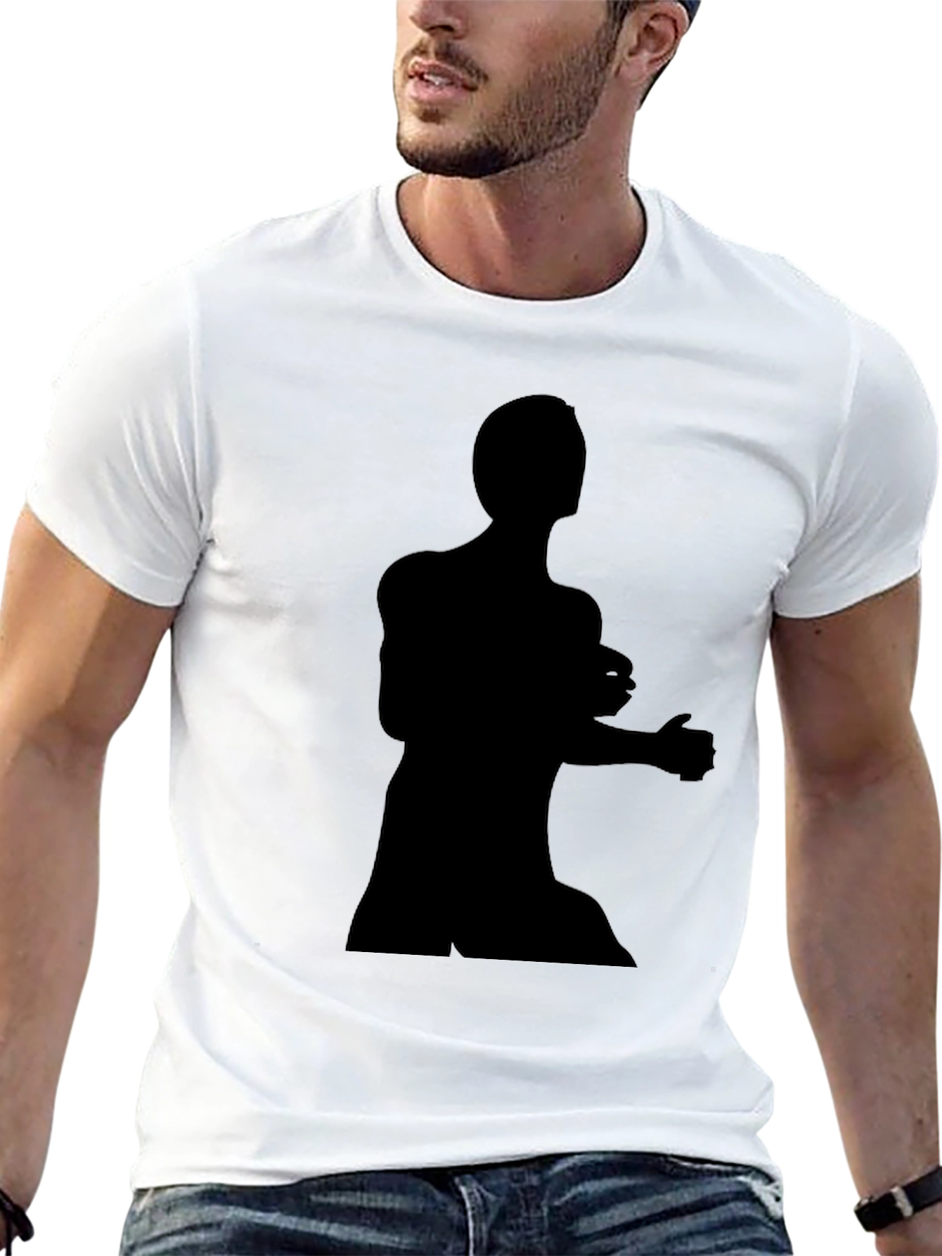 Black Black Silhouette Graphic Tee - Men's Casual Shirt view 13