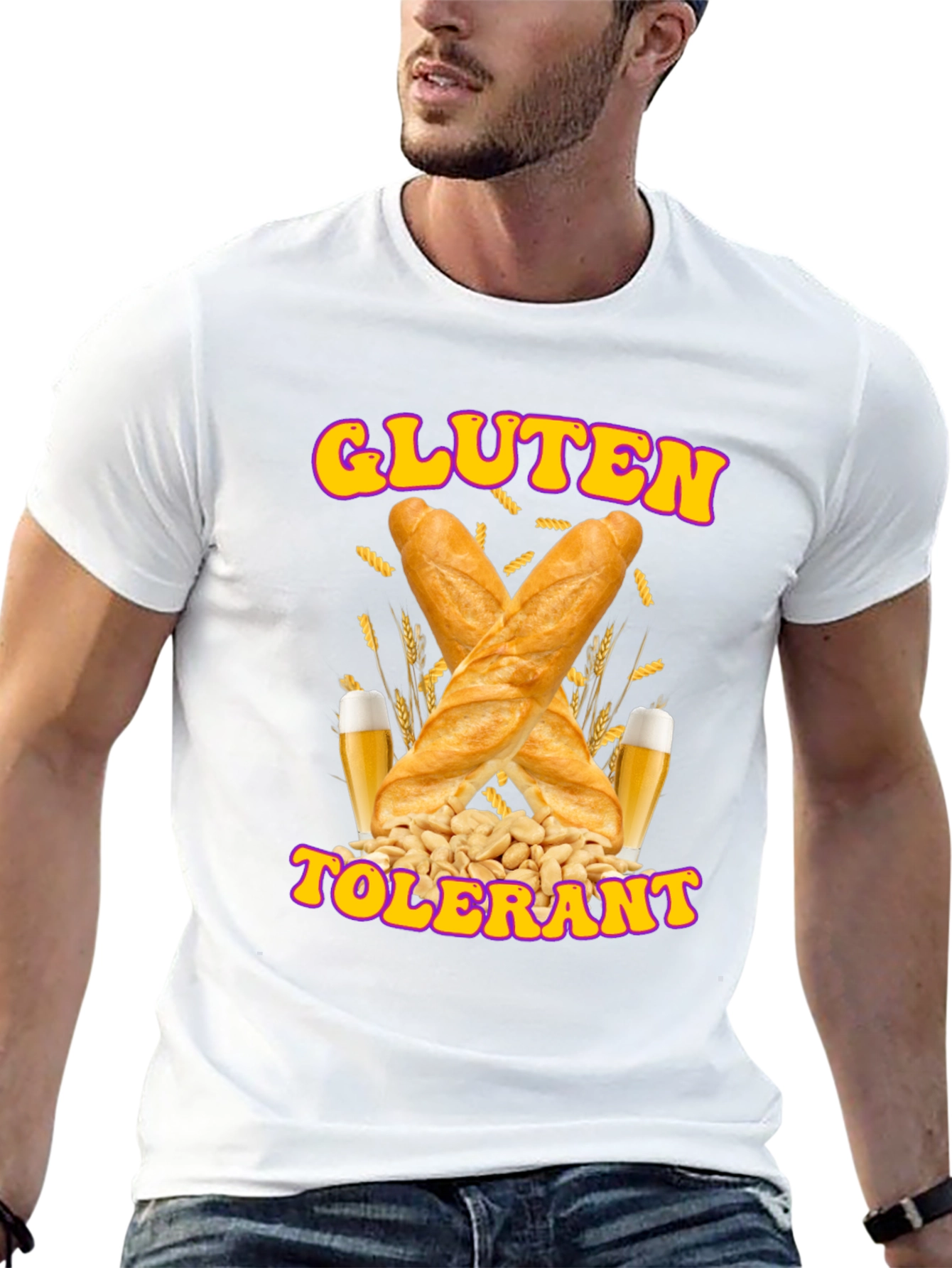 Black Gluten Tolerant Graphic Tee - Novelty T-Shirt view 13