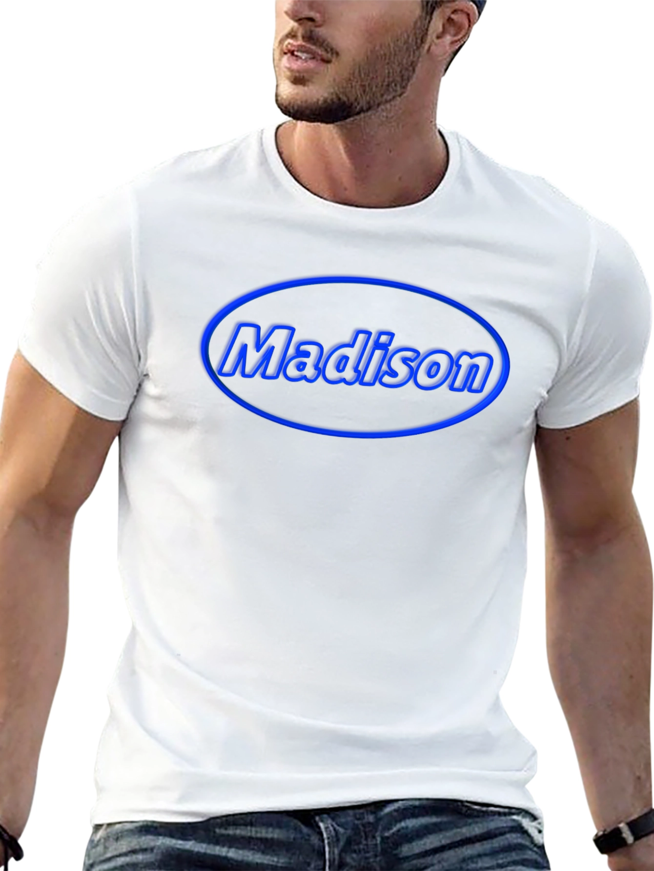 Black Madison Graphic T-Shirt - Oval Neon Design view 13
