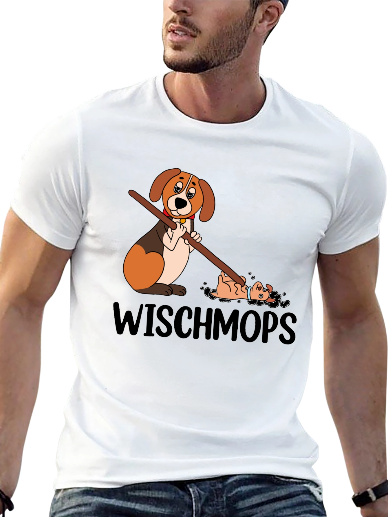 Black Wischmops Dog T-Shirt view 13