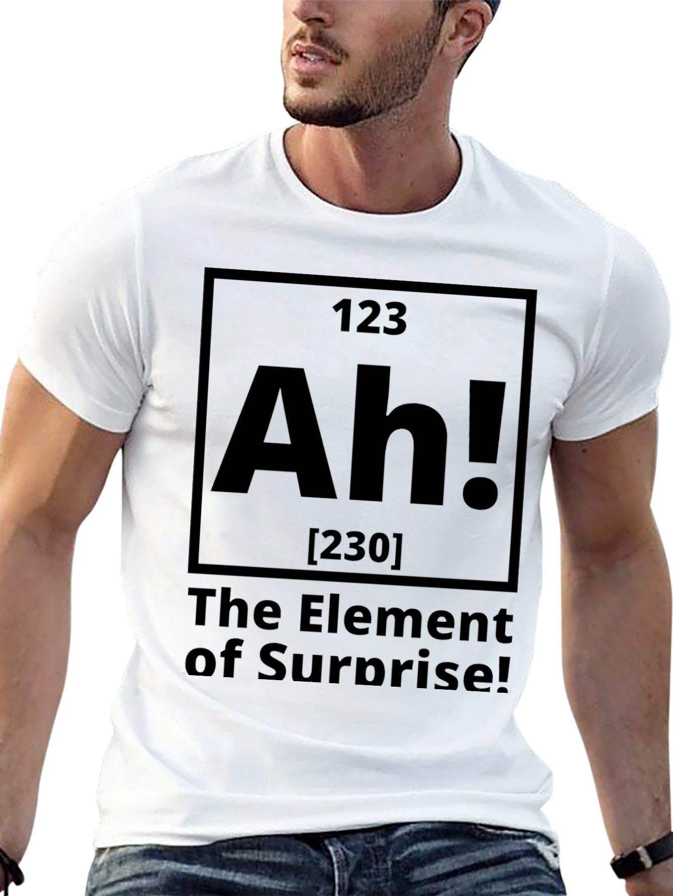 Black Element of Surprise - Funny Graphic Tee view 13