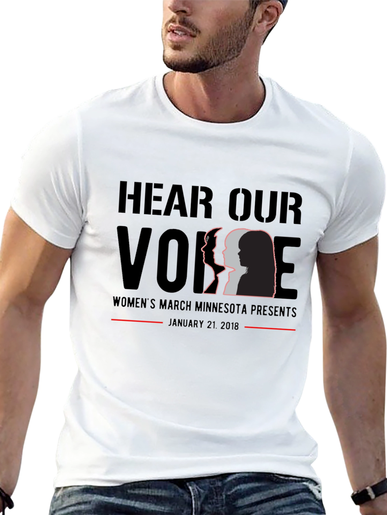 Hear Our Voice Women's March Black T-Shirt - 13