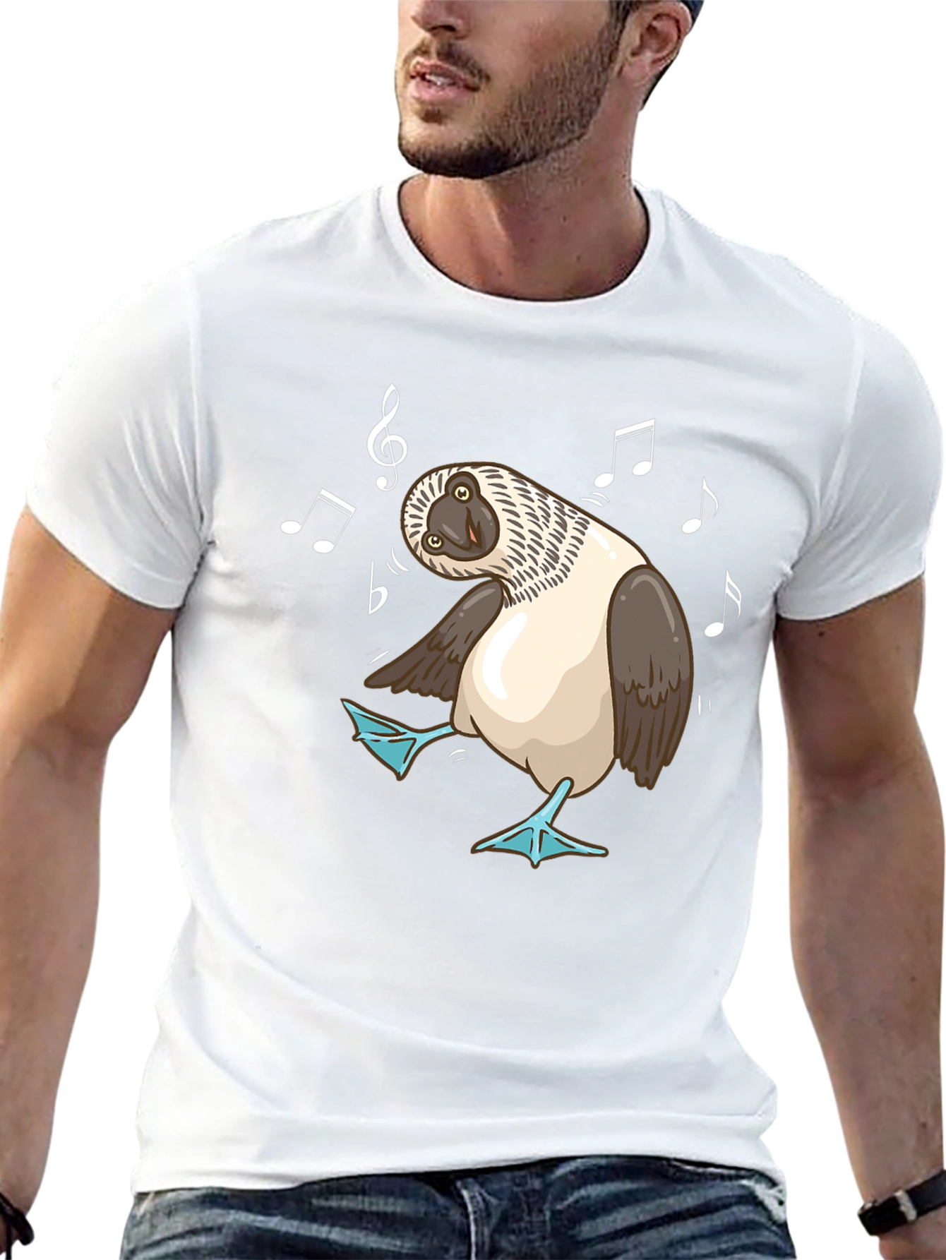 Black Dancing Blue-Footed Booby Graphic Tee view 13