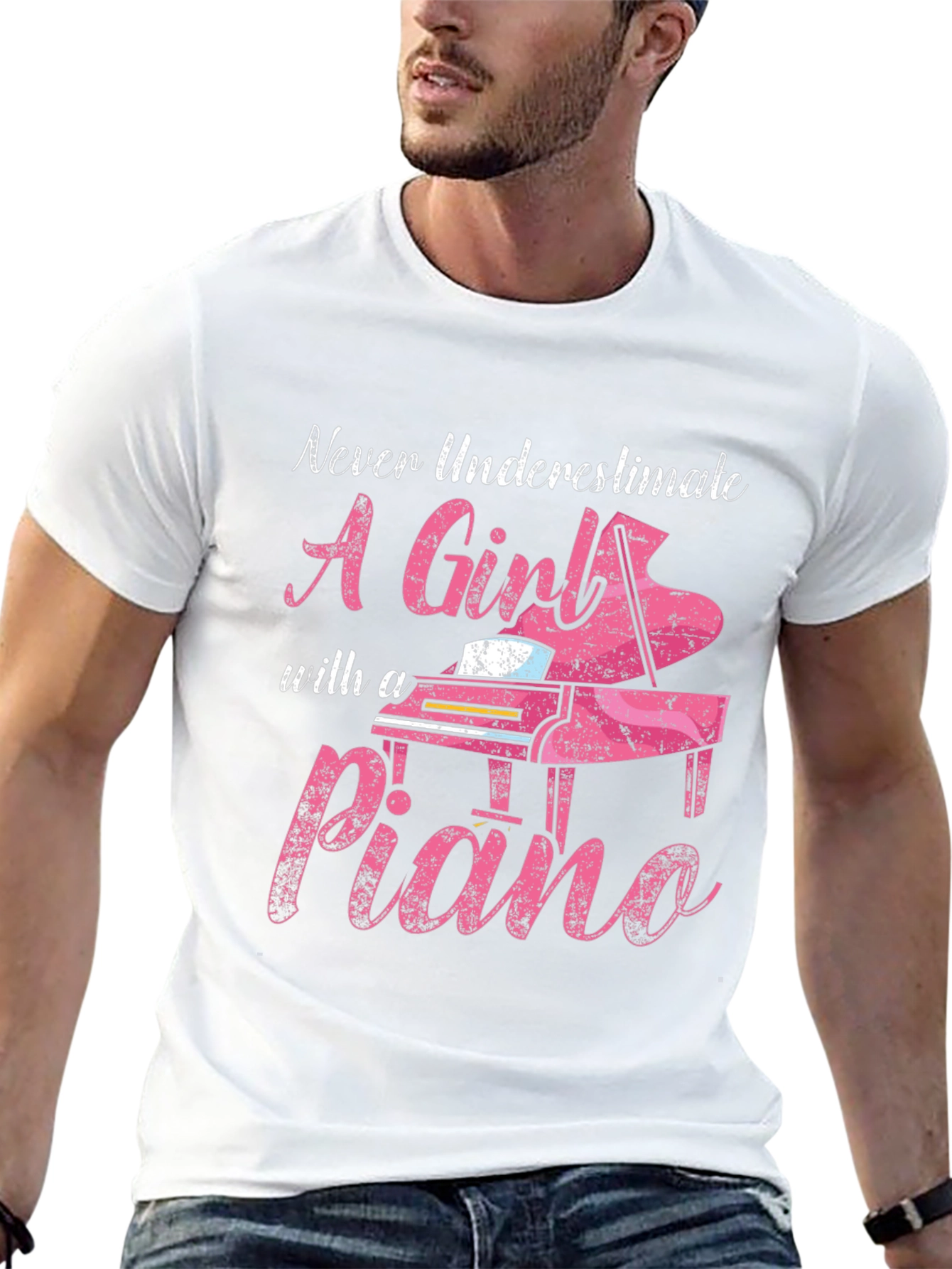 Black Never Underestimate A Girl with a Piano T-Shirt view 13