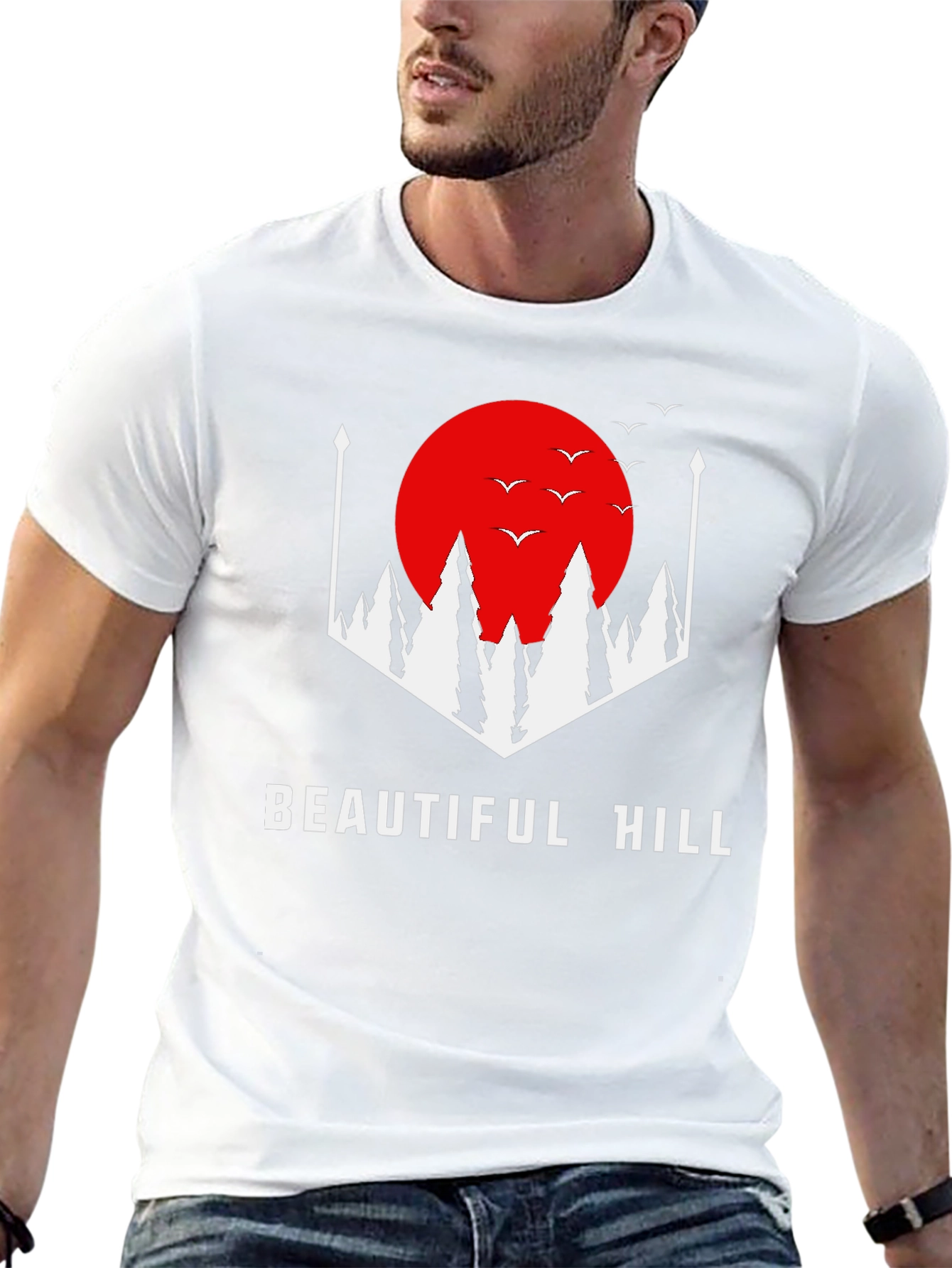 Black Beautiful Hill Graphic Tee - Stylish Comfort view 13