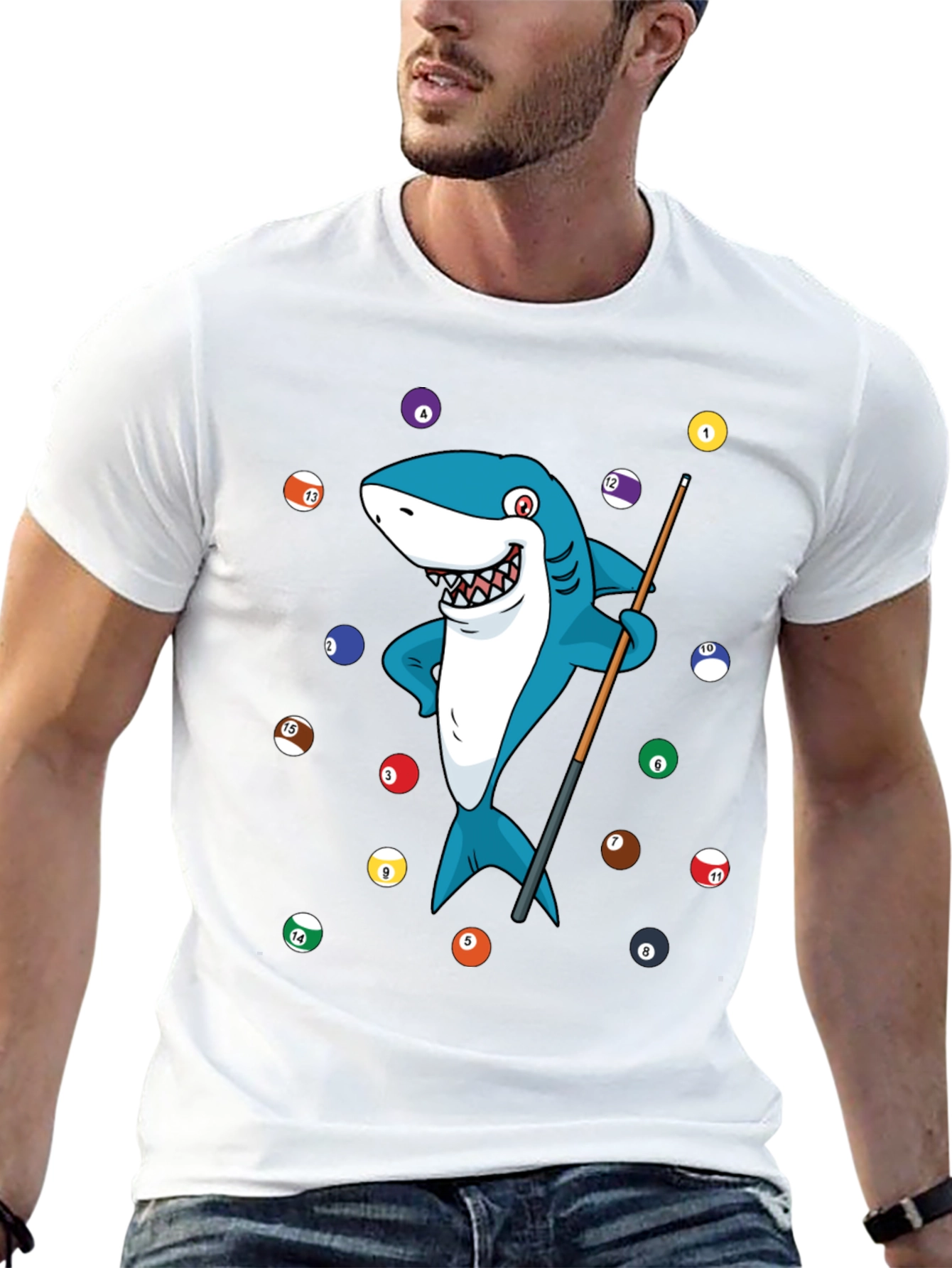 Black Shark Pool Player Graphic Tee view 13