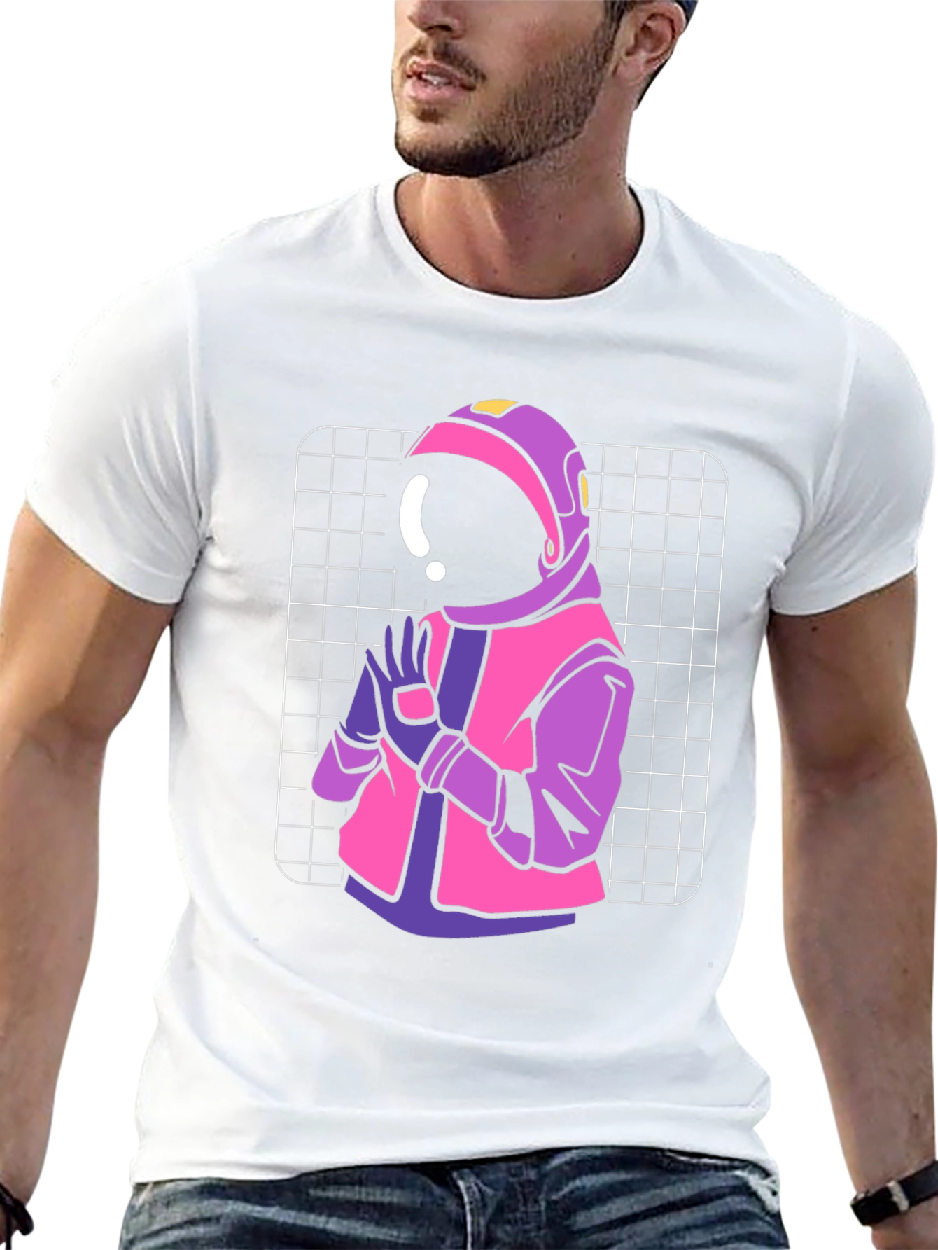 Black Retro Astronaut Graphic T-Shirt view 13