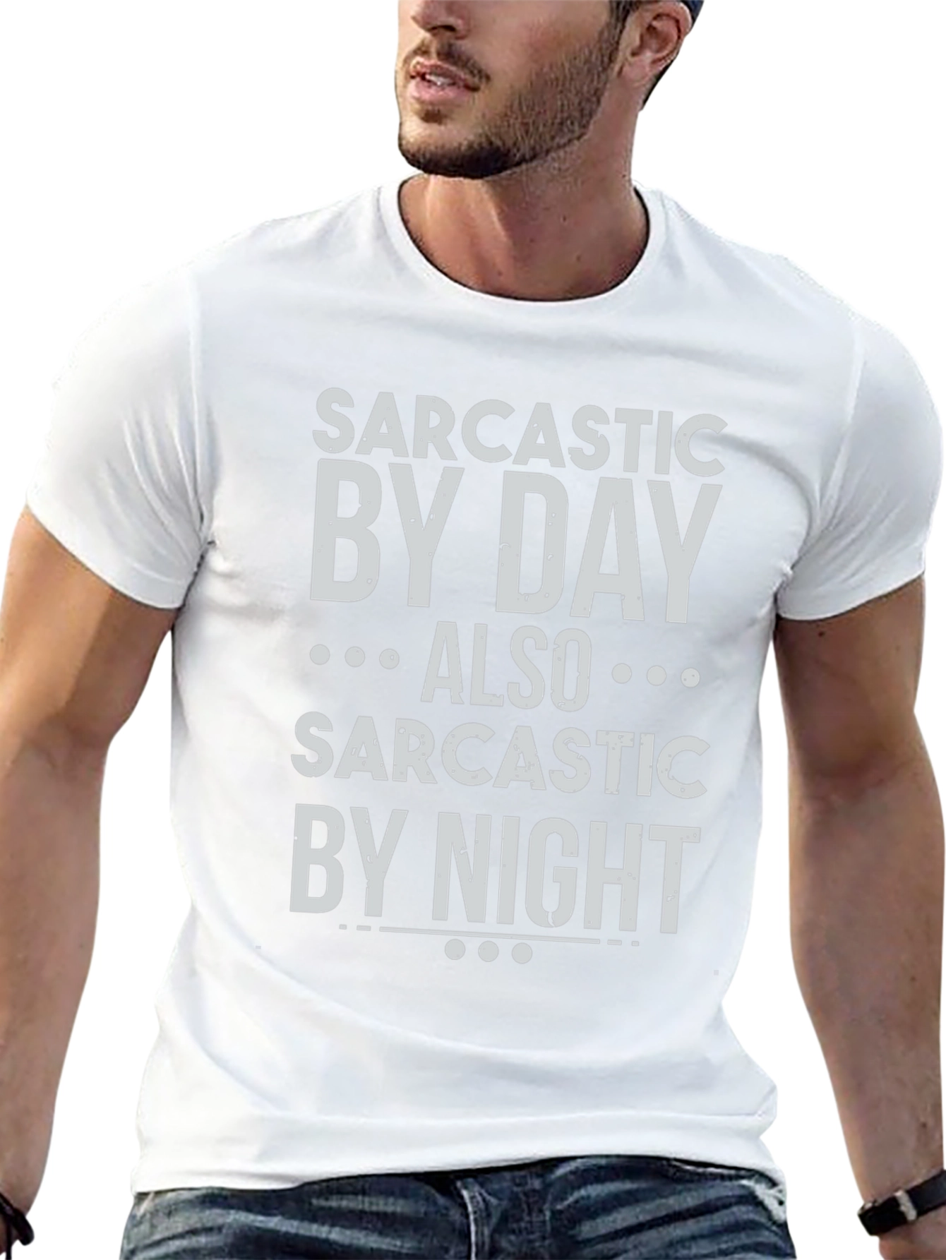 Black Sarcastic by Day & Night Funny T-Shirt view 13