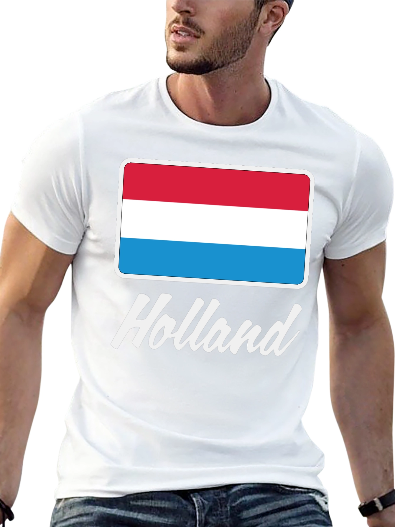 Black Holland Flag Graphic T-Shirt - Stylish Men's Tee view 13