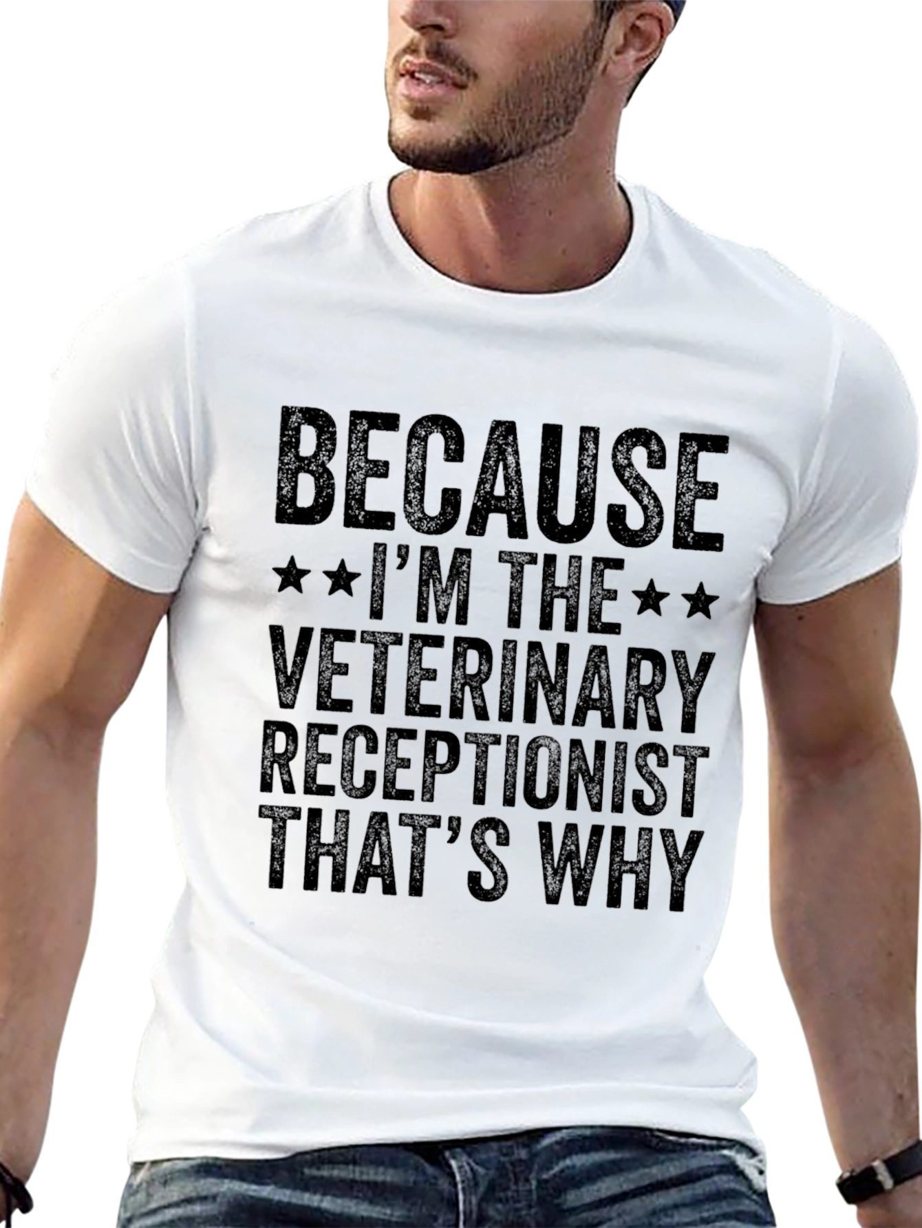 Black Veterinary Receptionist T-Shirt - Because I'm The... view 13