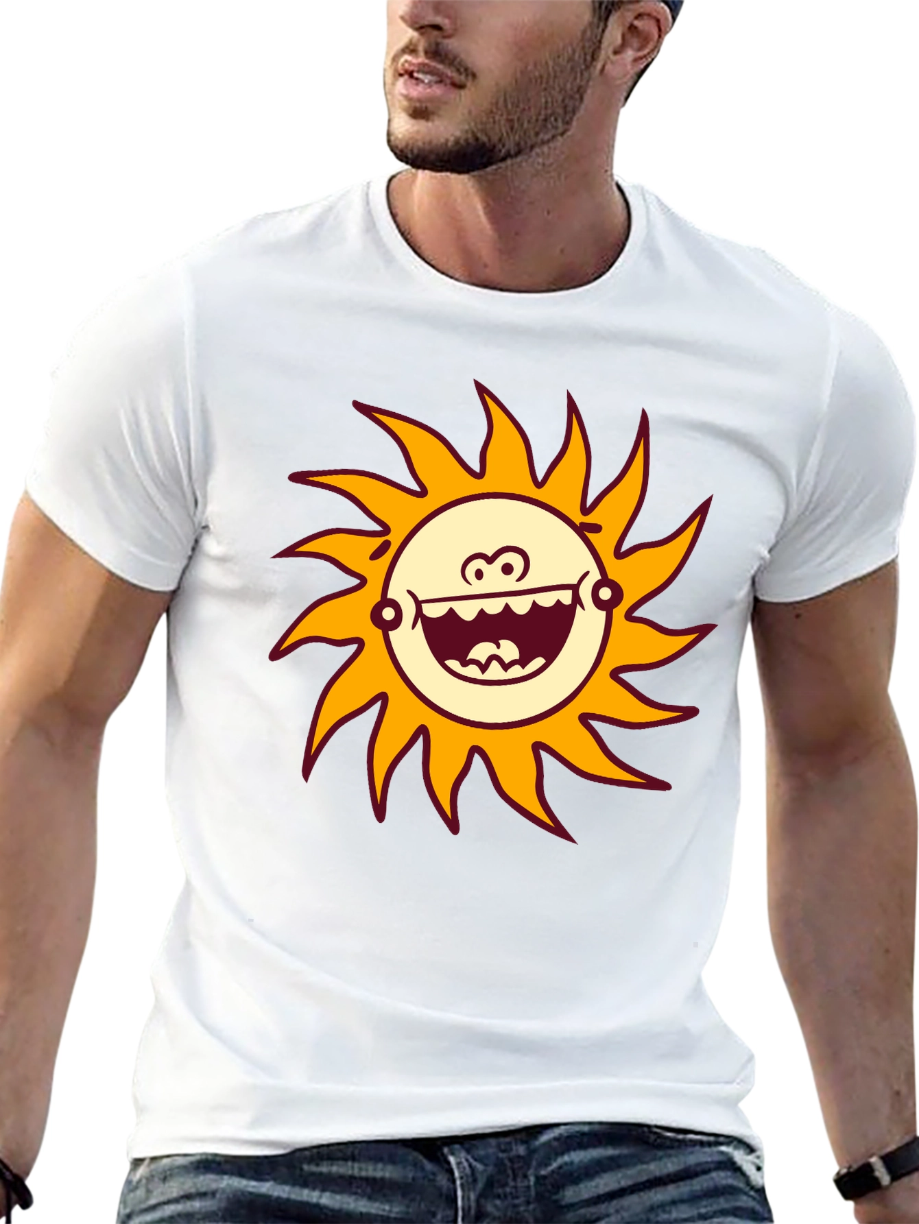Black Funny Sun Graphic Black T-Shirt view 13