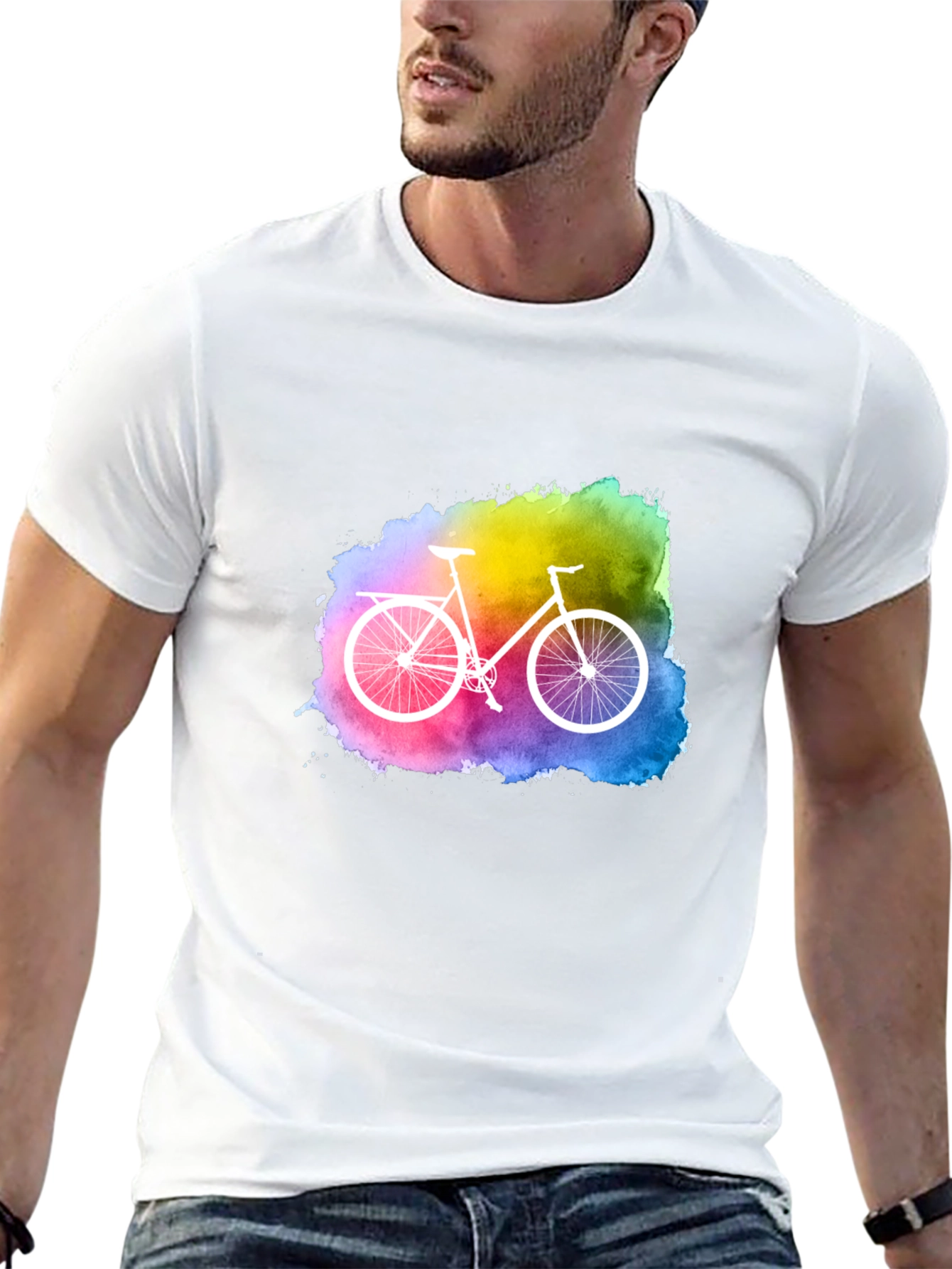 Black Watercolor Bike Graphic Tee - Unique Style view 13