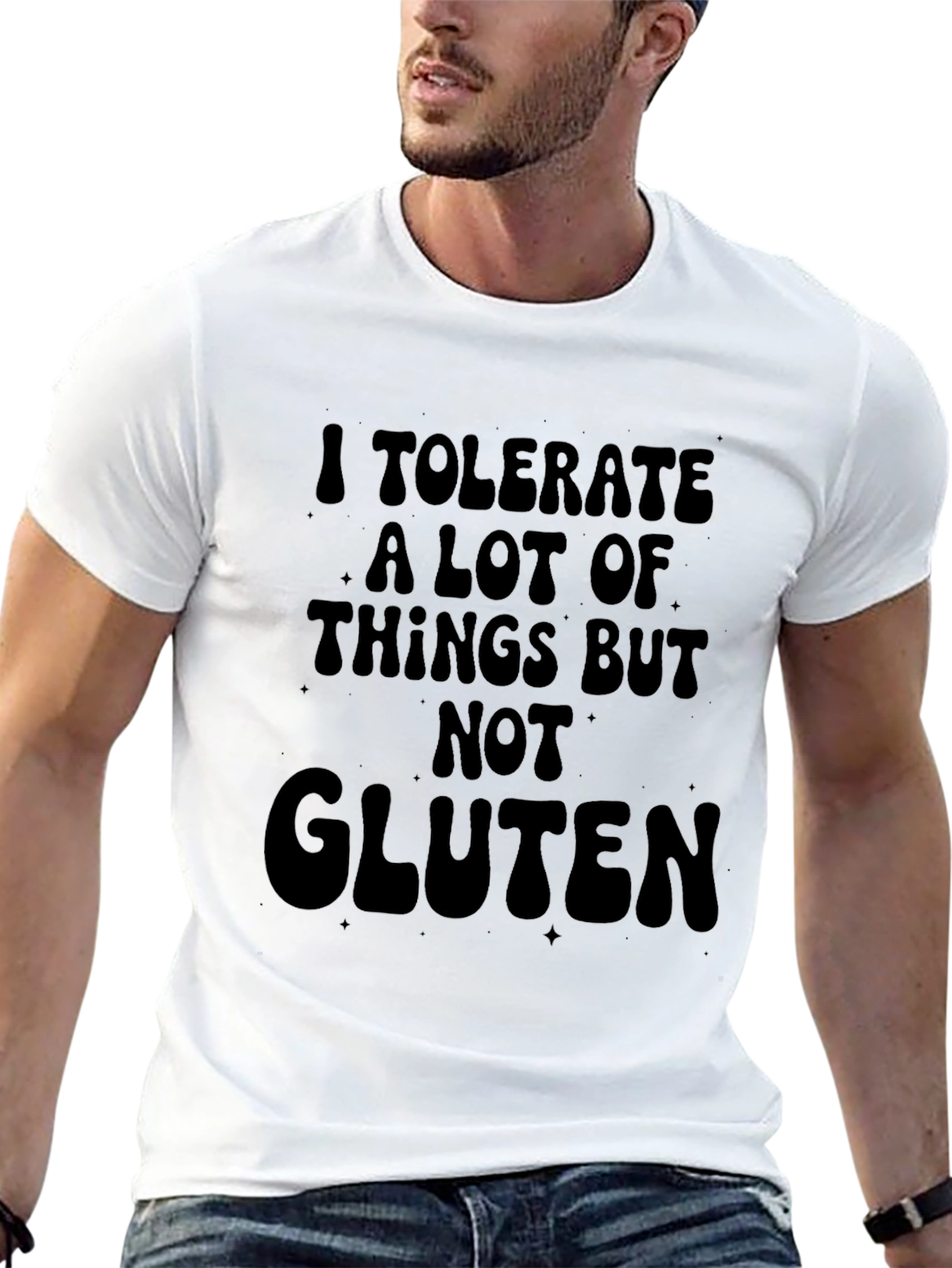 Black I Tolerate A Lot But Not Gluten T-Shirt view 13