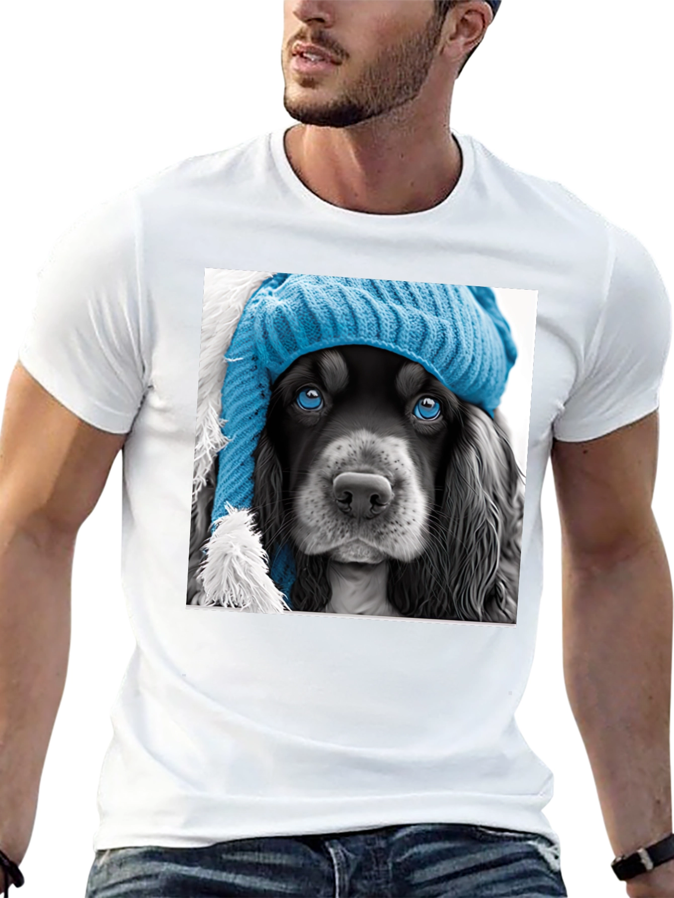 Black Dog in a Hat Graphic Tee view 13