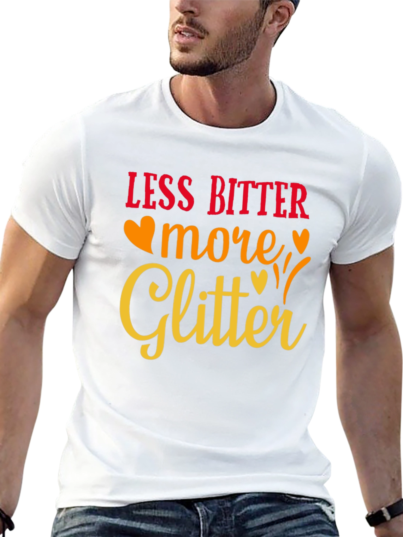 Black Less Bitter More Glitter Black Graphic Tee view 13