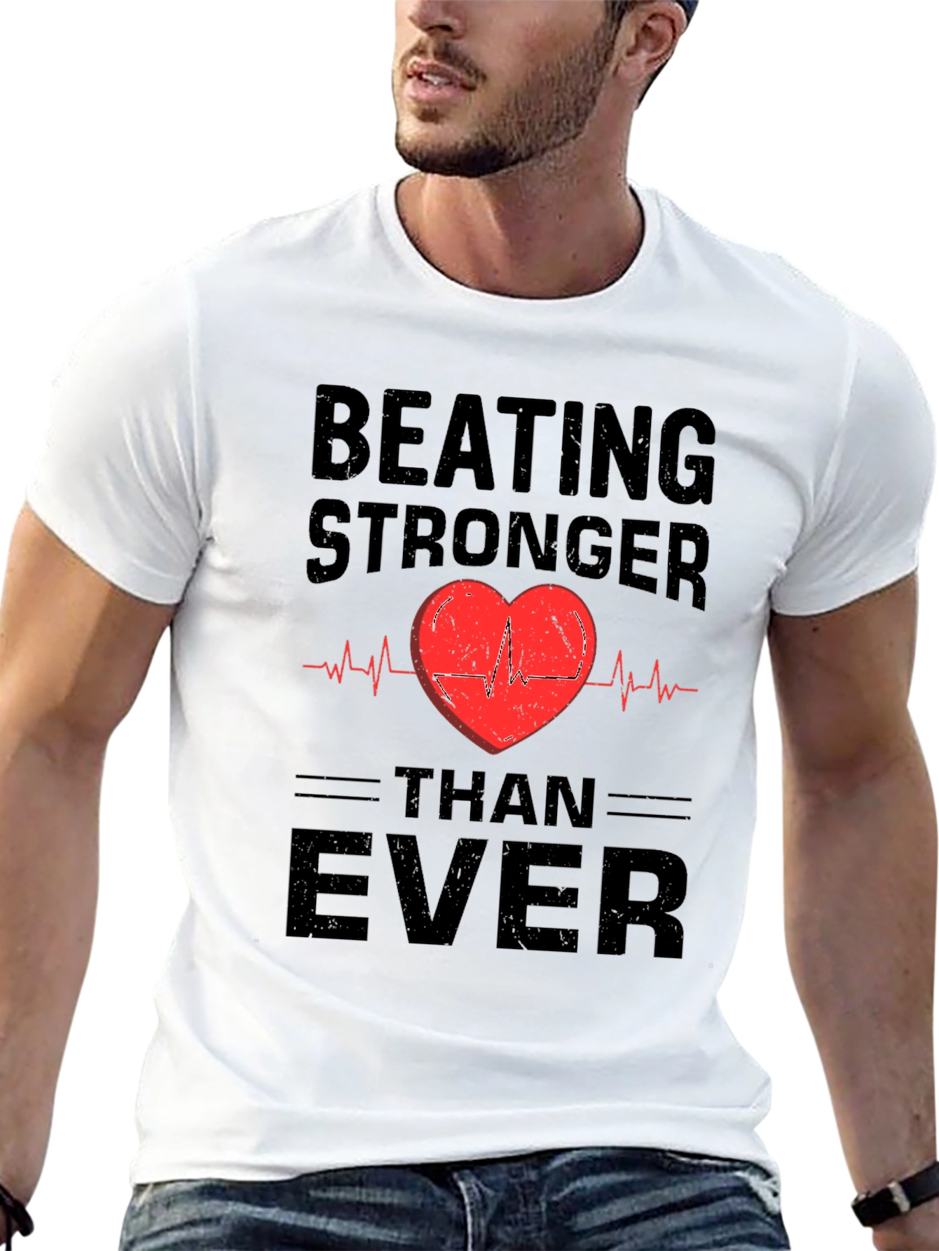 Black Beating Stronger Than Ever Graphic T-Shirt view 13