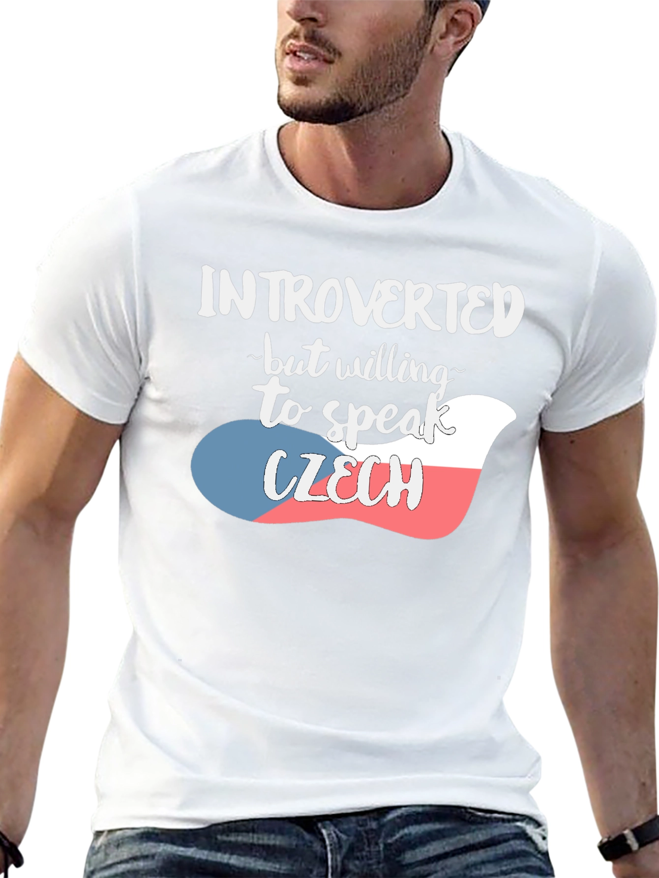 Black Introverted Czech Flag T-Shirt view 13
