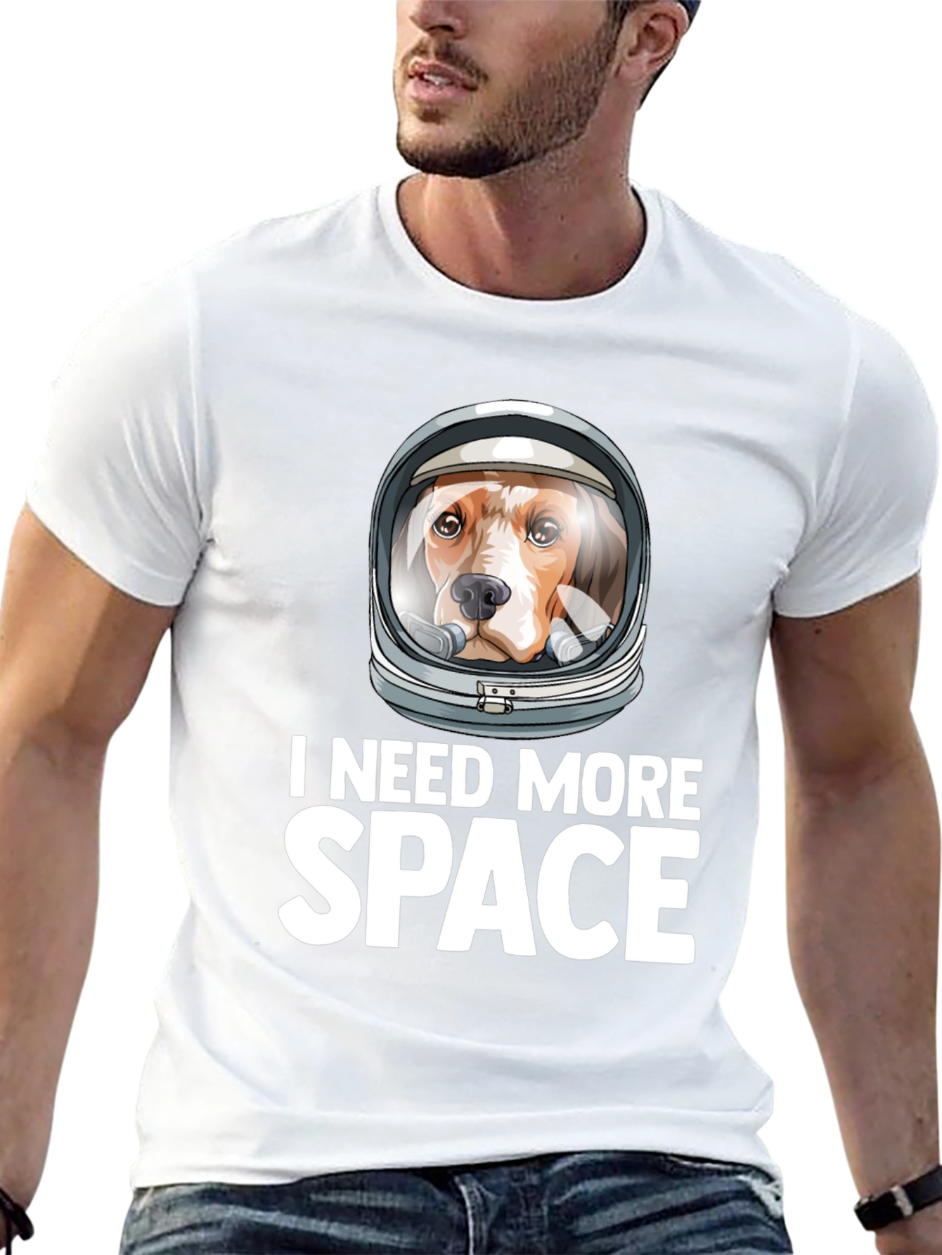 Black Dog Astronaut T-Shirt - I Need More Space view 13