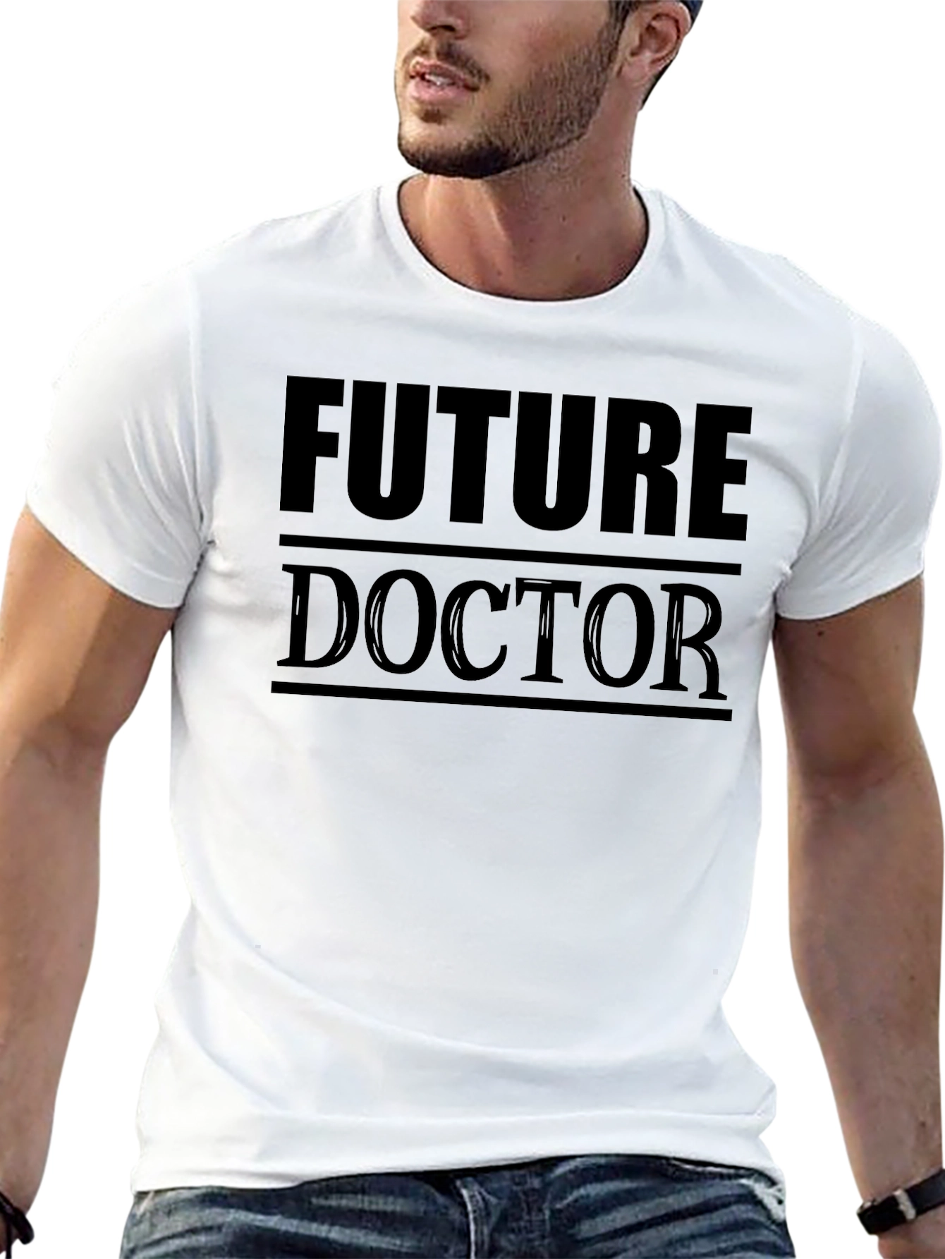Black Future Doctor Graphic Tee - Black Cotton T-Shirt view 13