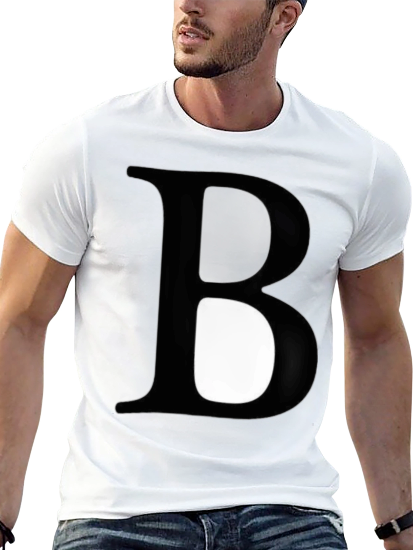 Black Bold "B" Graphic T-Shirt - Stylish Casual Wear view 13