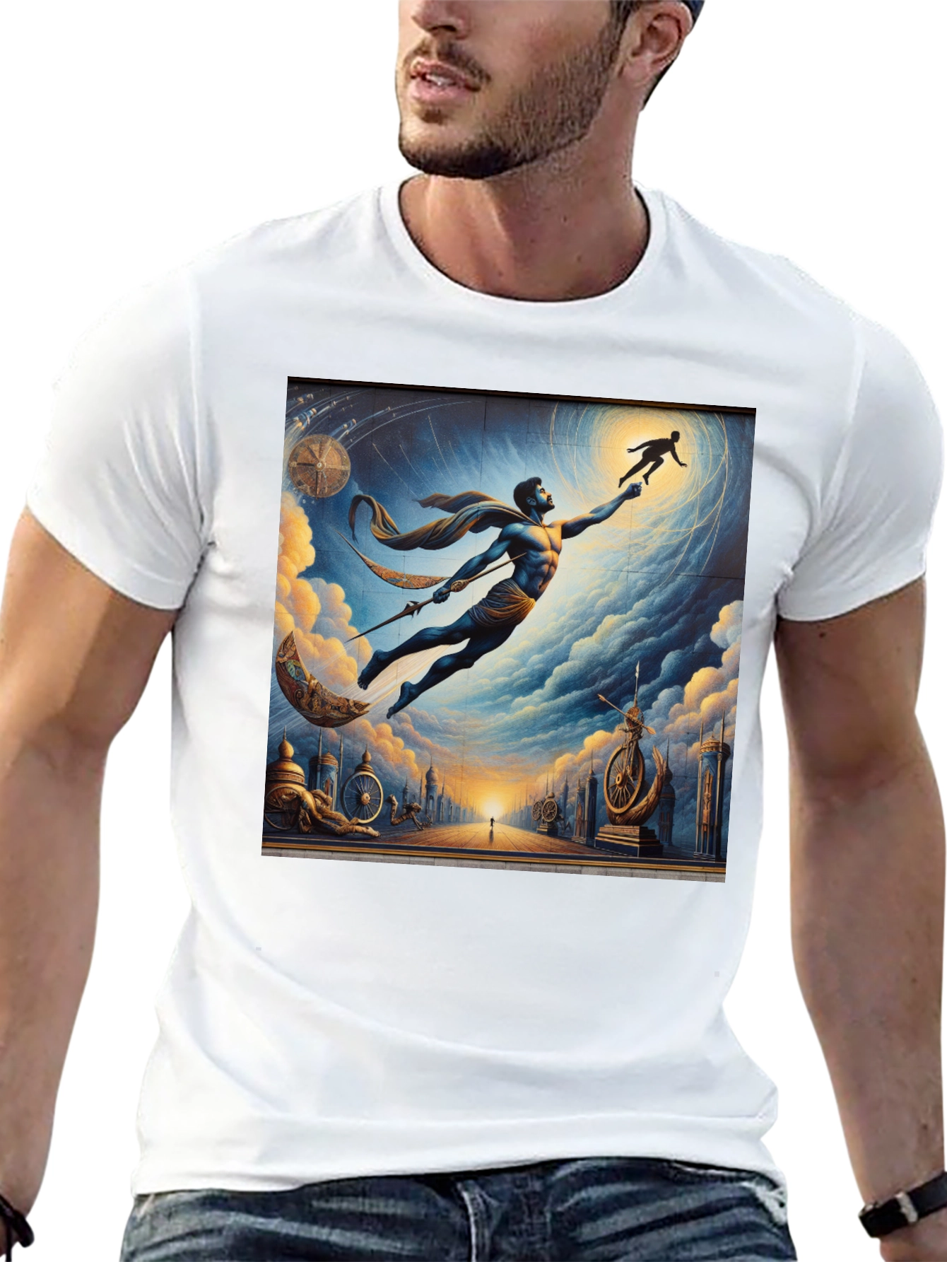 Black Celestial Reach Graphic Tee view 13