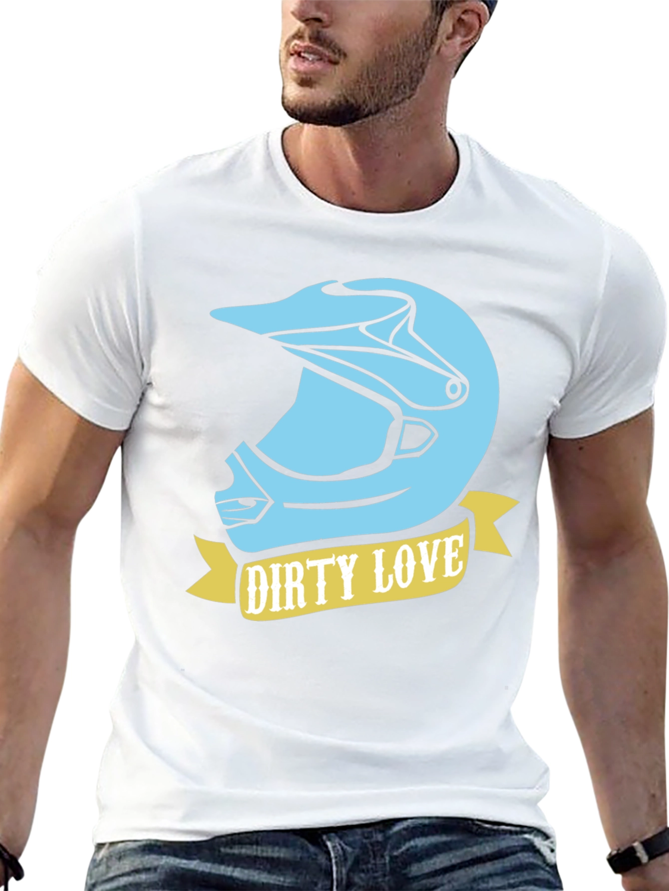 Black Dirty Love Motocross Helmet Graphic Tee view 13