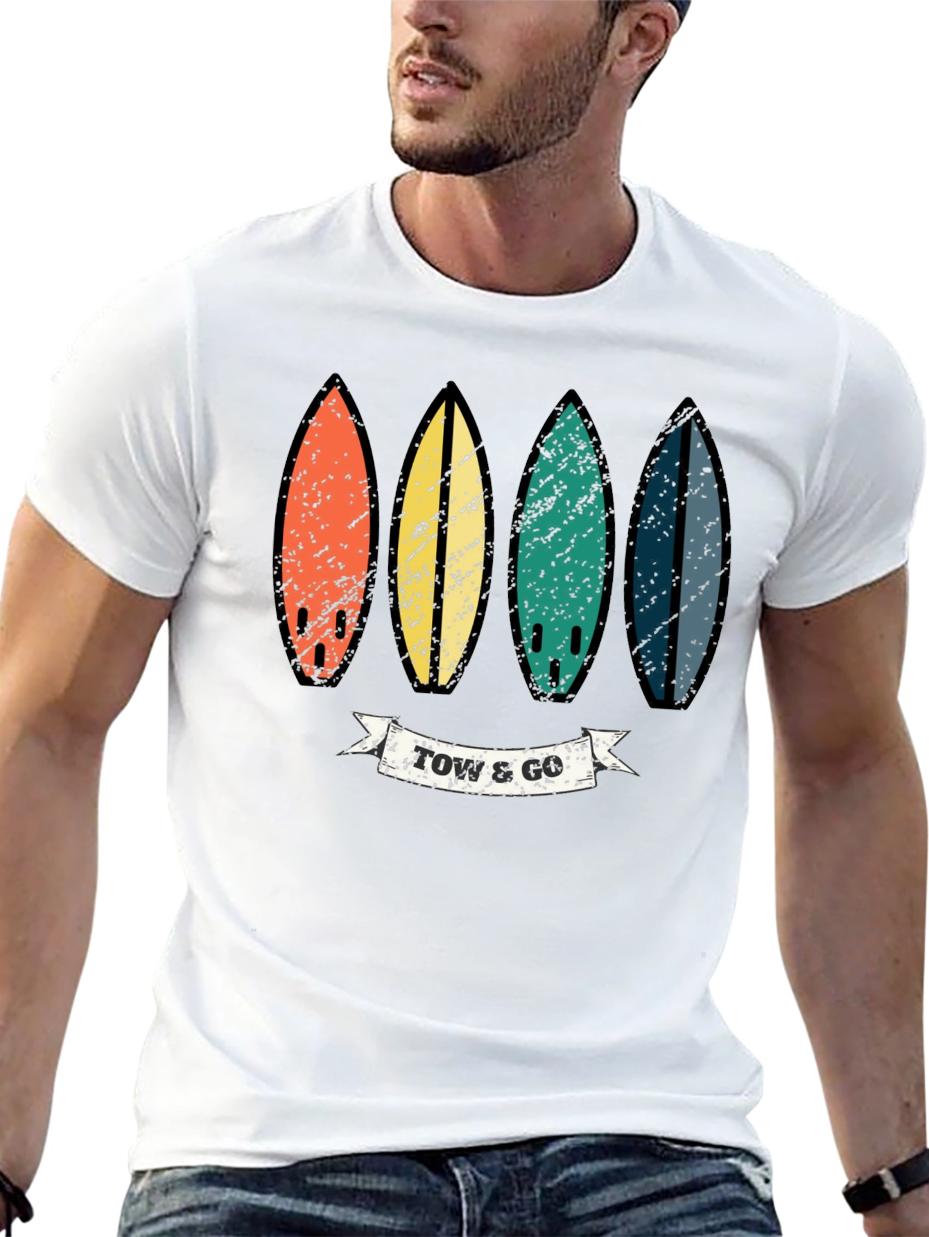 Black Retro Surfboard T-Shirt view 13