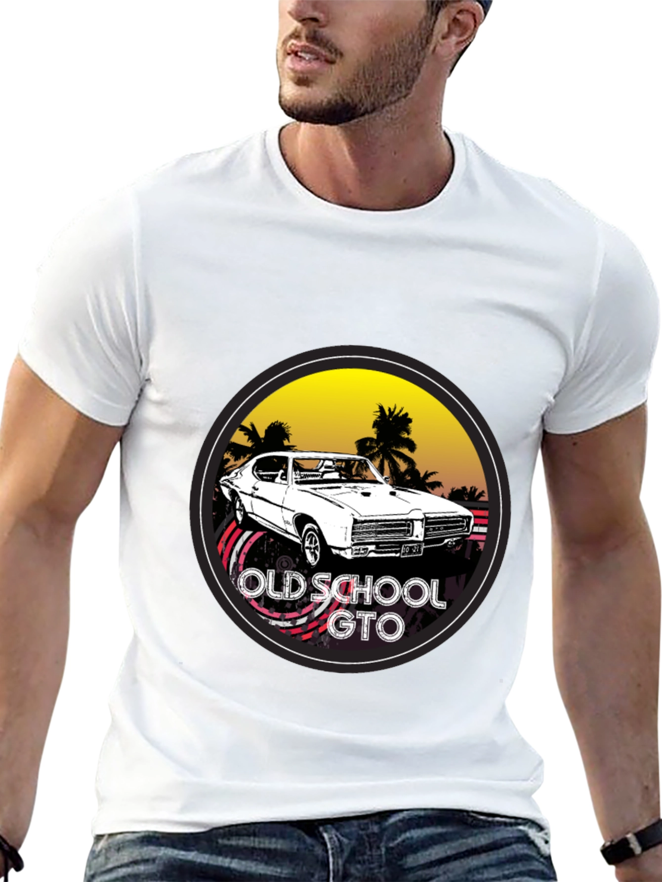 Black Old School GTO T-Shirt - Classic Car Tee view 13