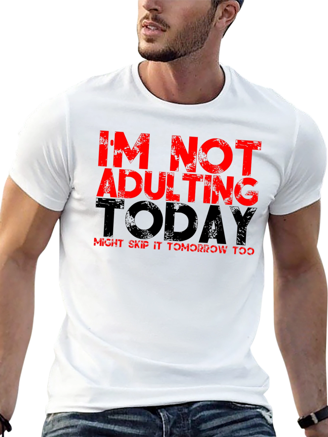 Black I'm Not Adulting Today Graphic Tee view 13