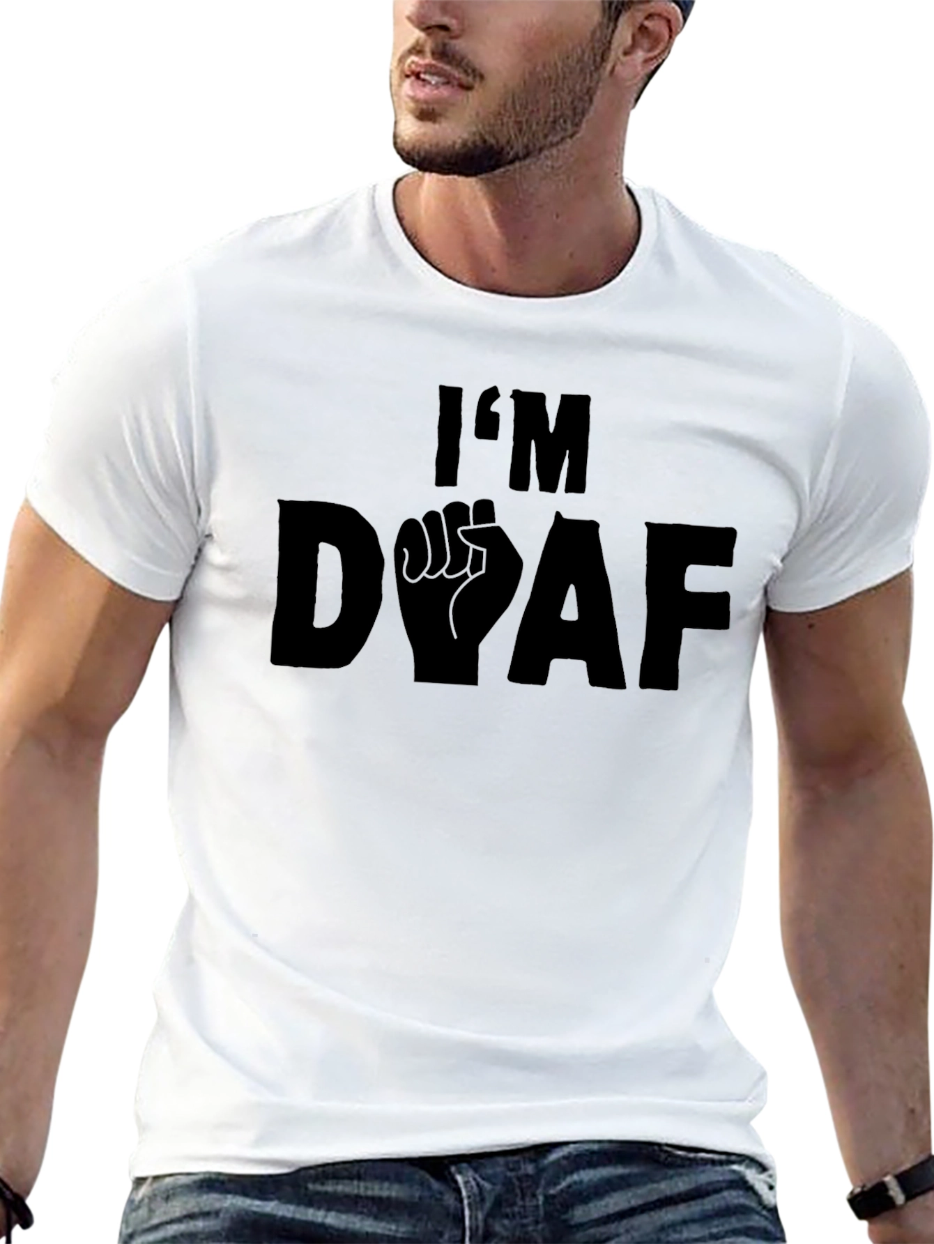 Black I'm Deaf T-Shirt - Graphic Design view 13