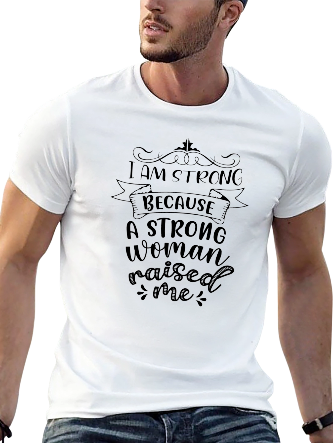 Black I am Strong Graphic T-Shirt view 13