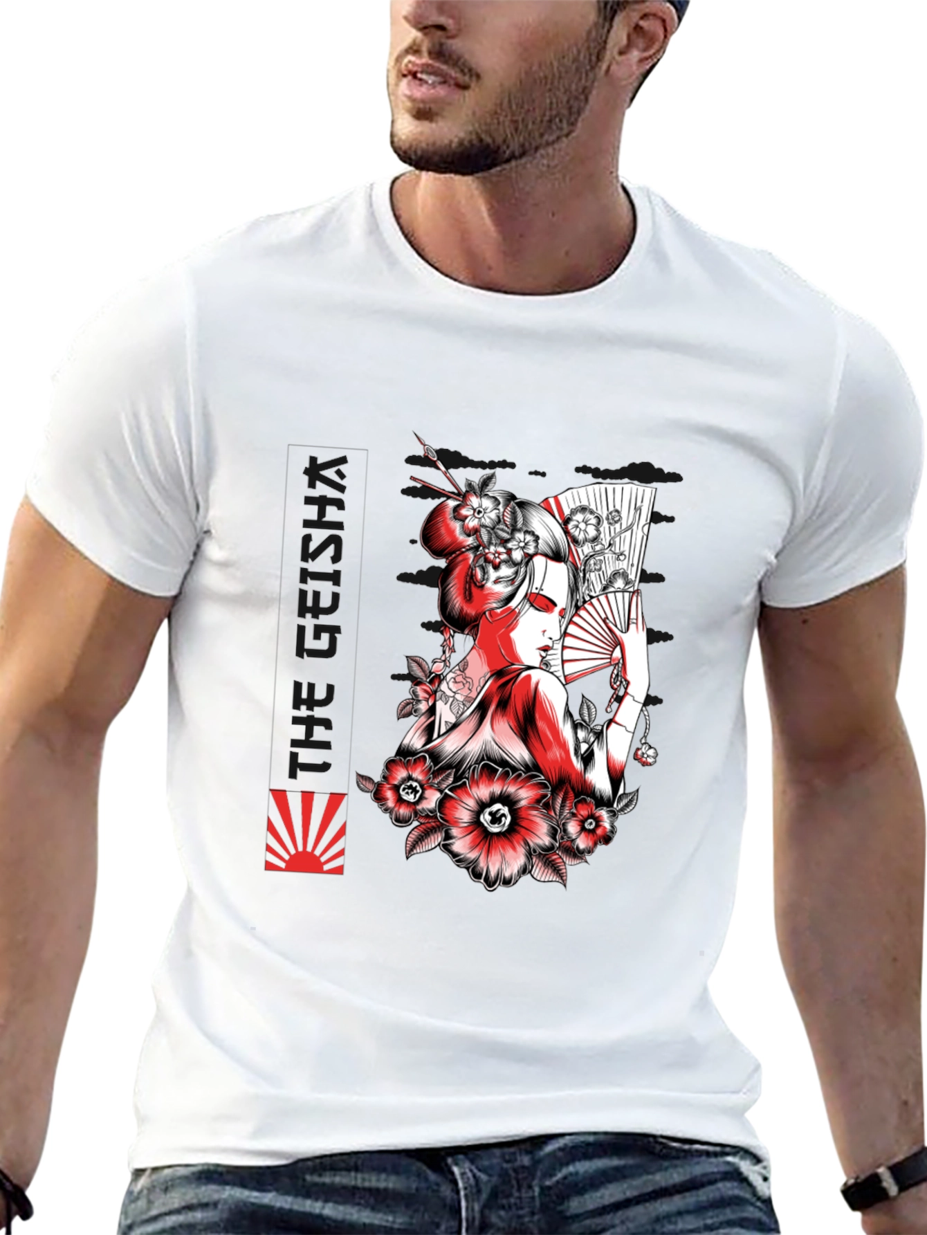 Black Geisha Art Graphic Tee - Black view 13