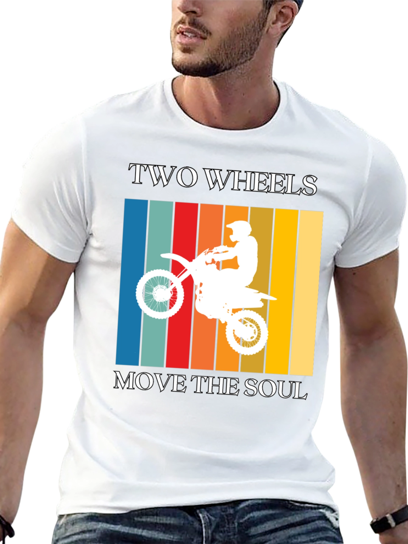 Black Two Wheels Move the Soul Graphic Tee view 13