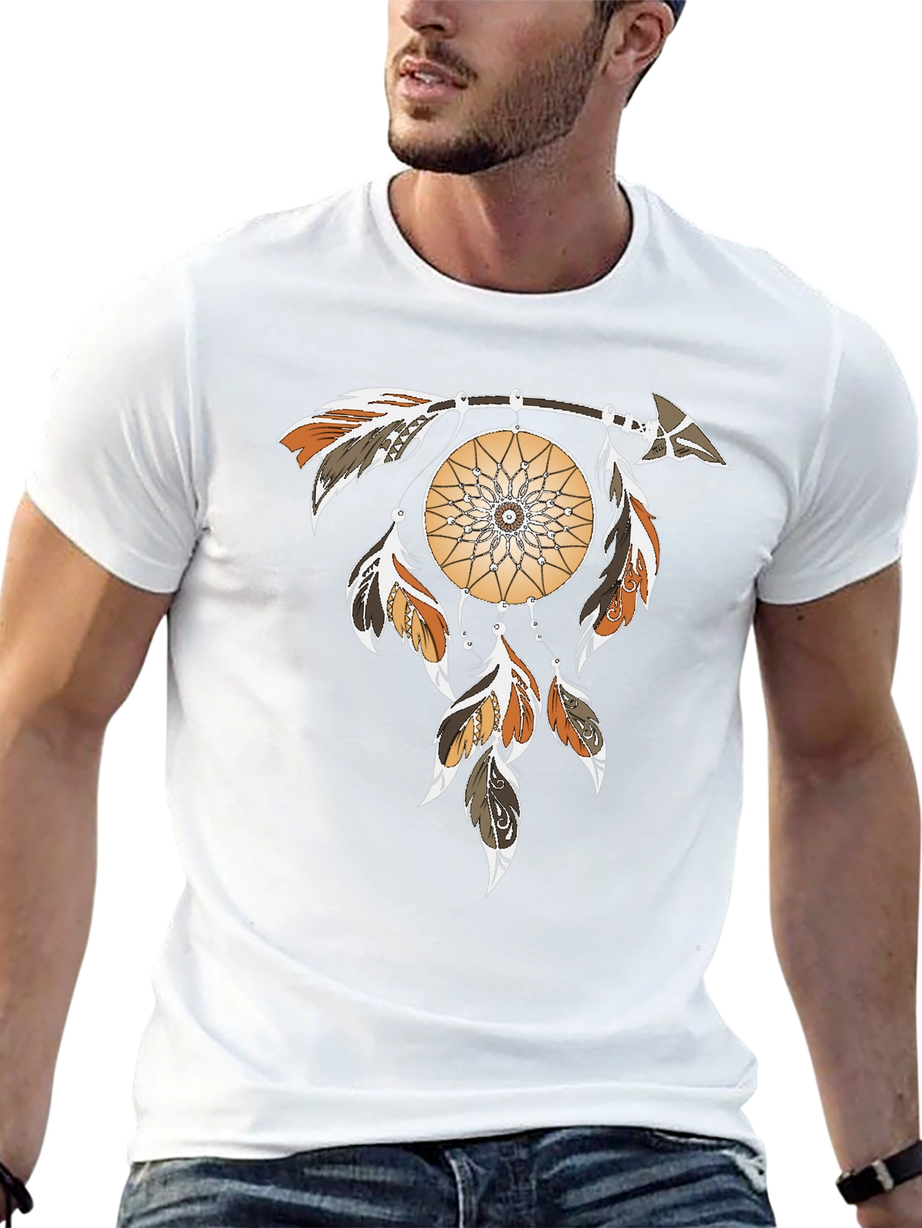 Black Dreamcatcher Graphic Tee - Arrow & Feathers Design view 13