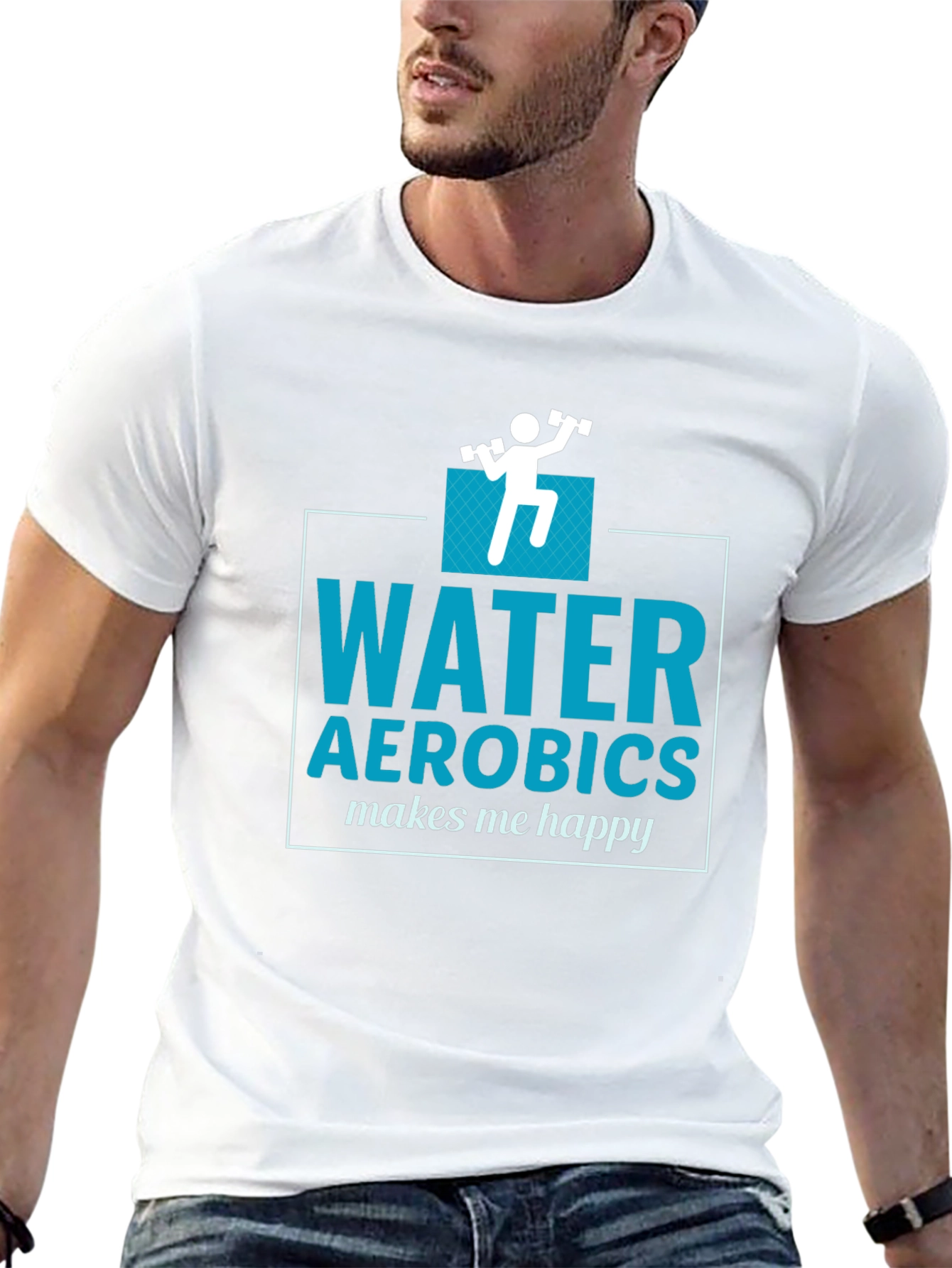 Water Aerobics Makes Me Happy T-Shirt - 13