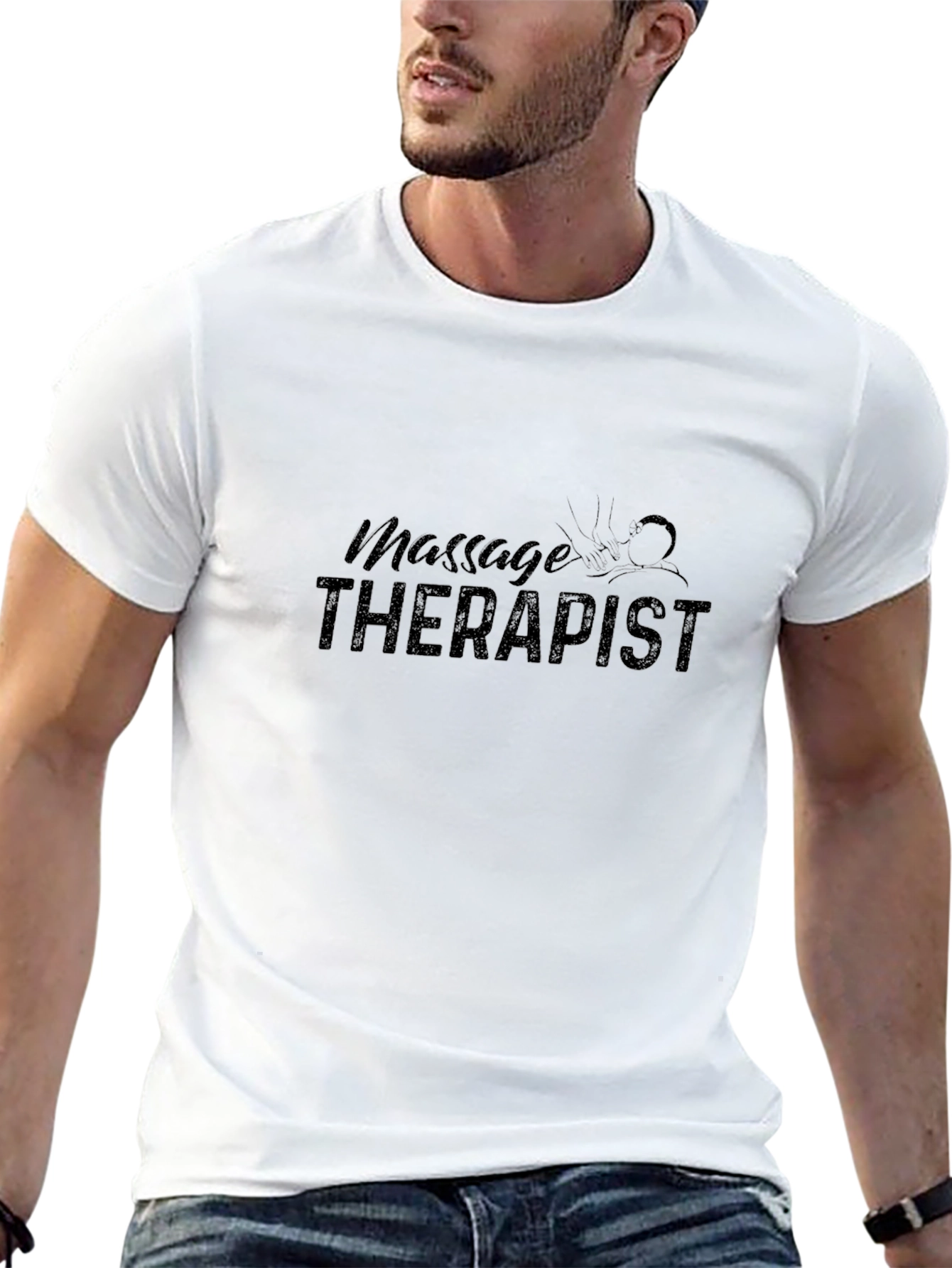 Black Massage Therapist Black T-Shirt view 13