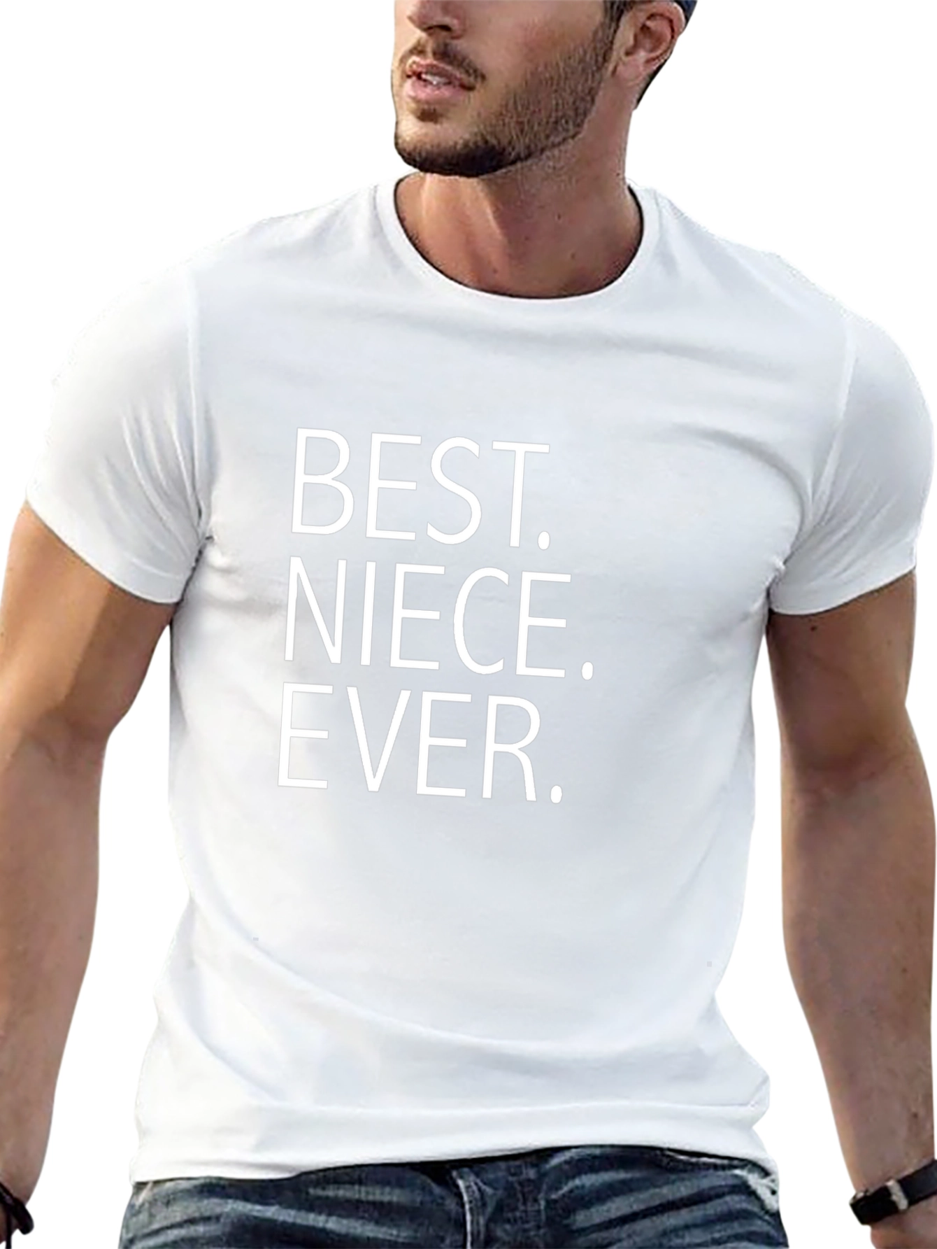 Black Best Niece Ever T-Shirt, Black Crew Neck Tee view 13