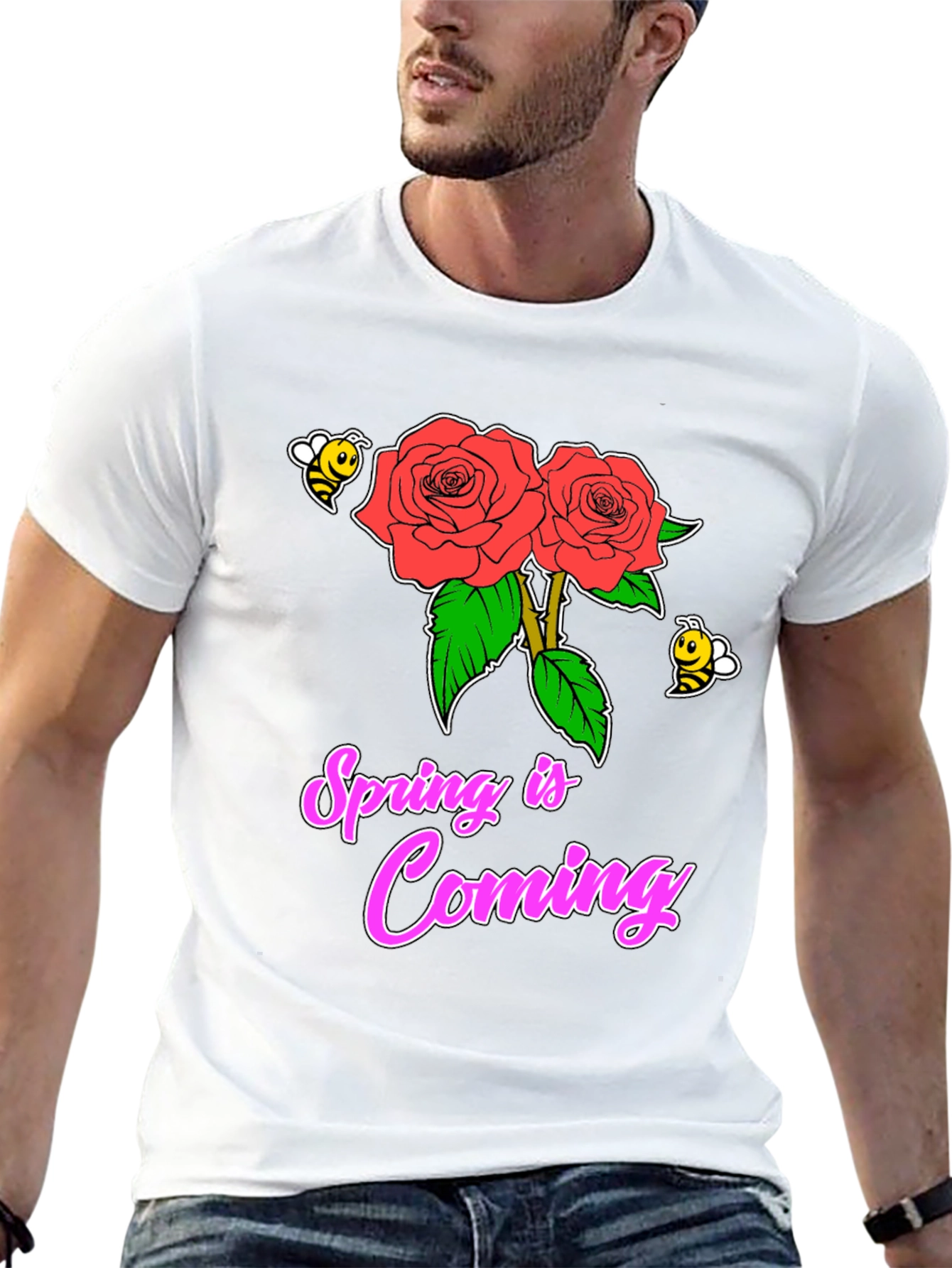Black Spring is Coming Roses T-Shirt view 13