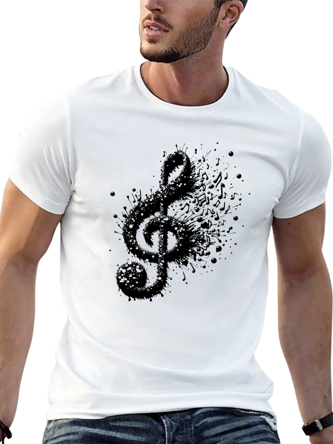 Black Black Musical Note Graphic Tee view 13