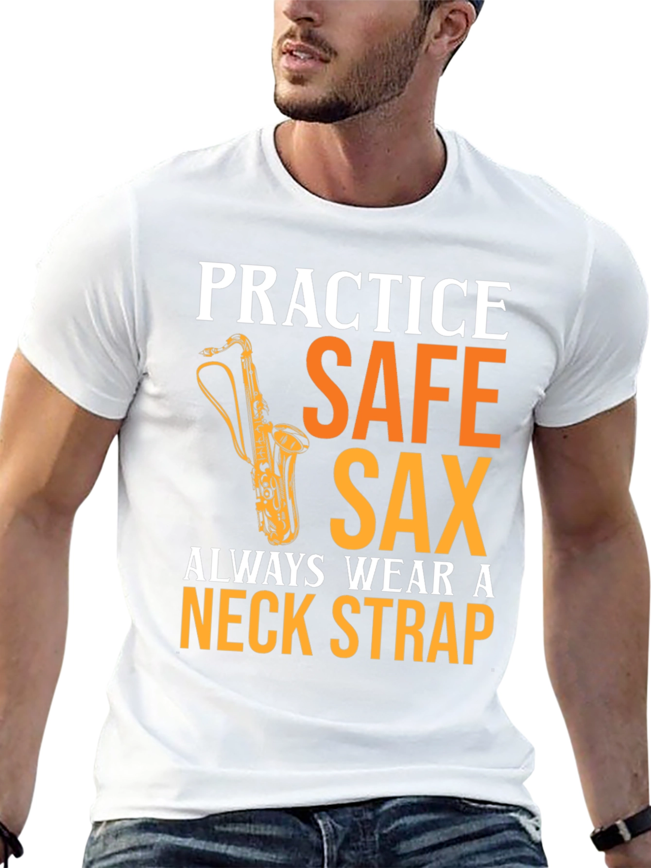 Black Practice Safe Sax T-Shirt - Musician Apparel view 13