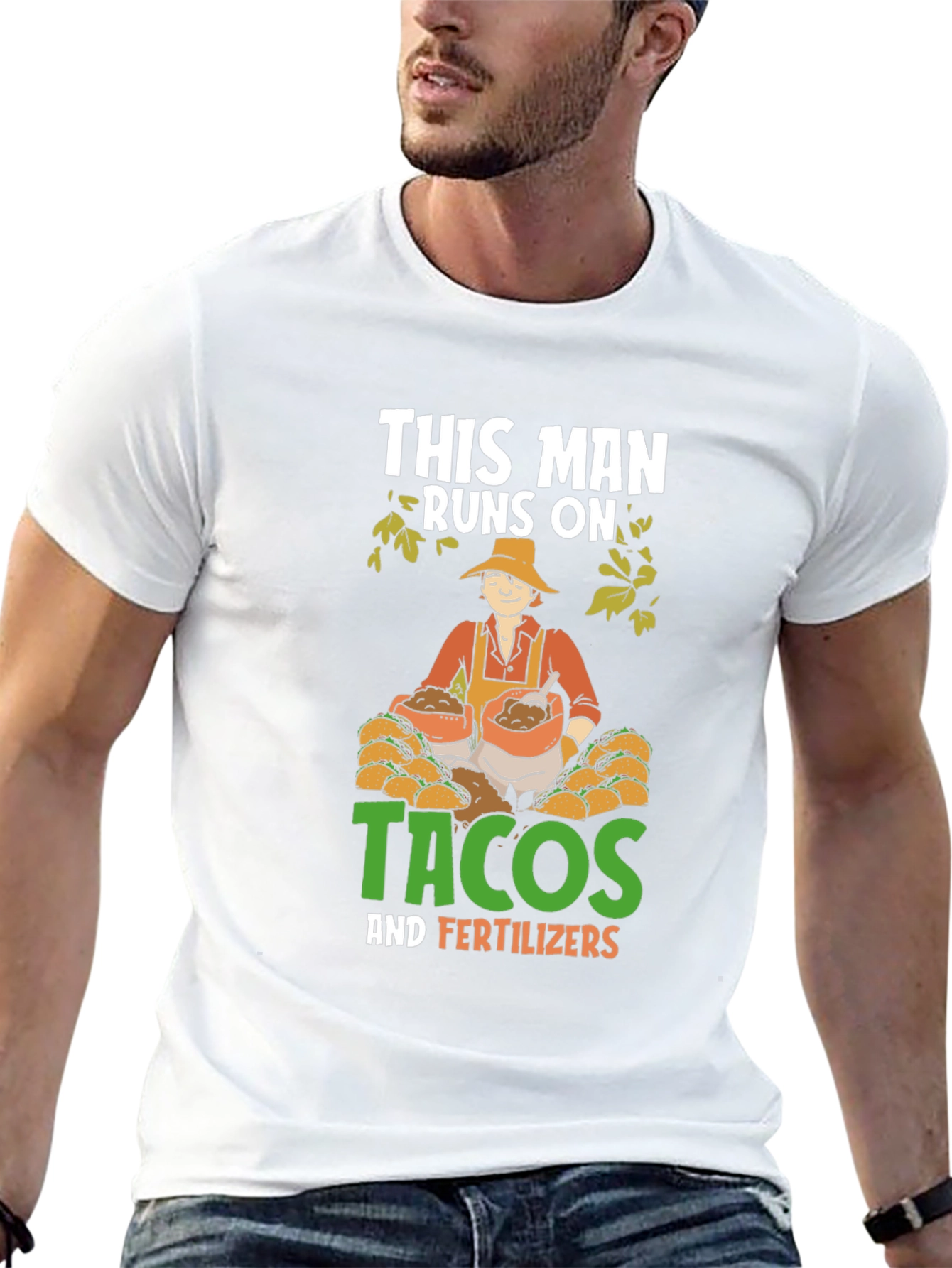 Black Tacos & Fertilizer T-Shirt - Funny Farmer Tee view 13
