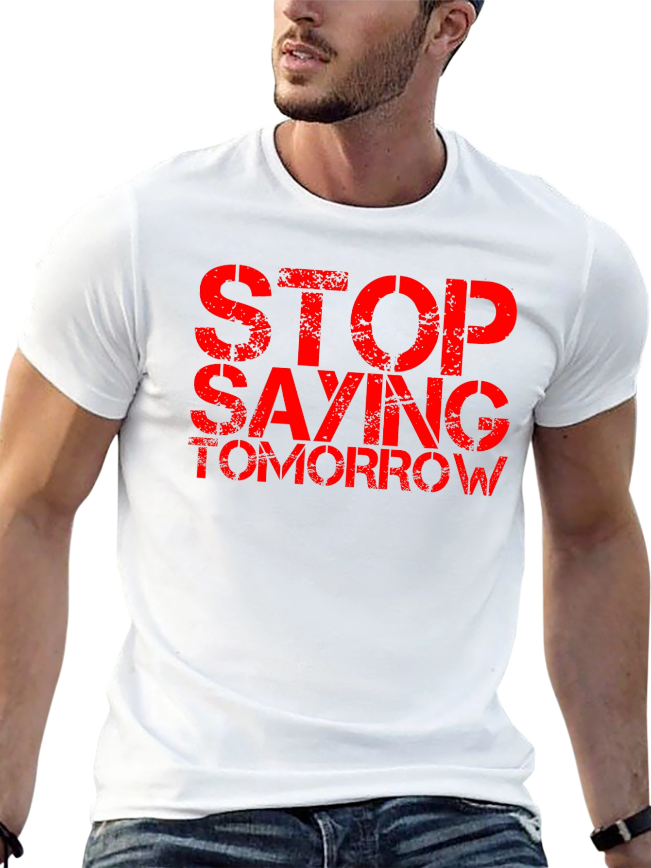 Black Stop Saying Tomorrow Graphic Tee view 13