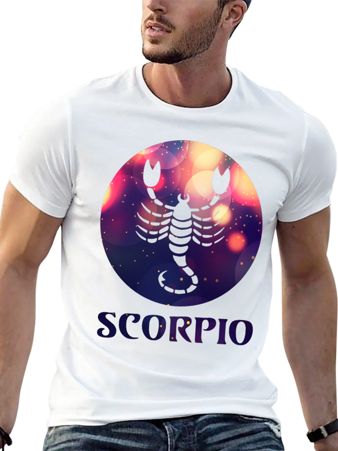 Black Scorpio Zodiac Graphic T-Shirt - Black Cotton Blend view 13