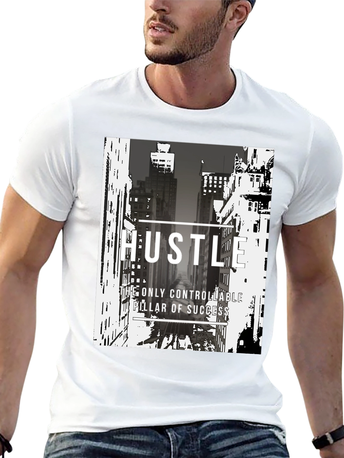 Black Hustle Graphic T-Shirt - Motivational Streetwear view 13