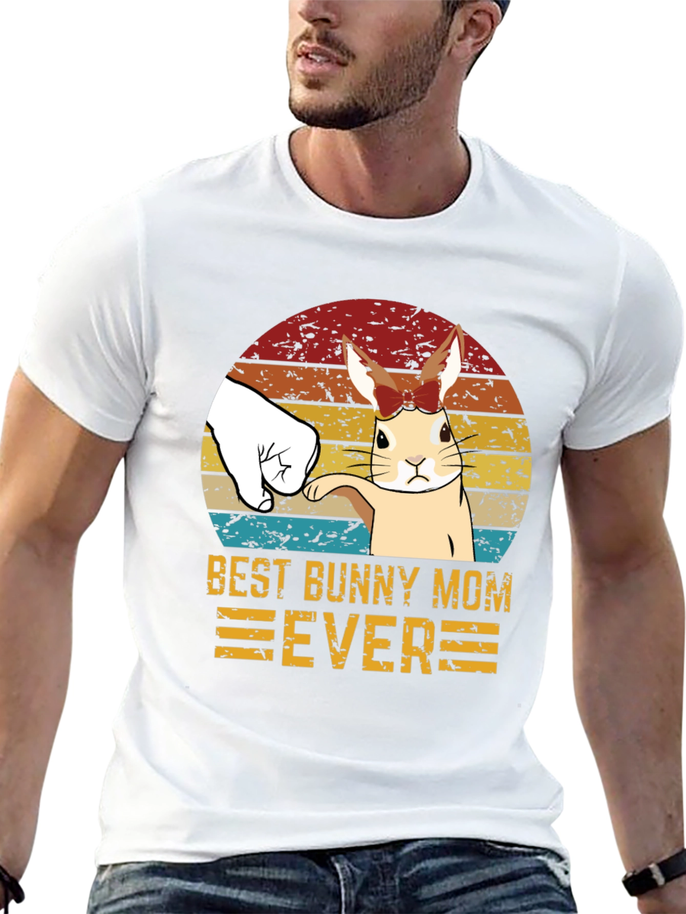 Black Best Bunny Mom Ever T-Shirt view 13