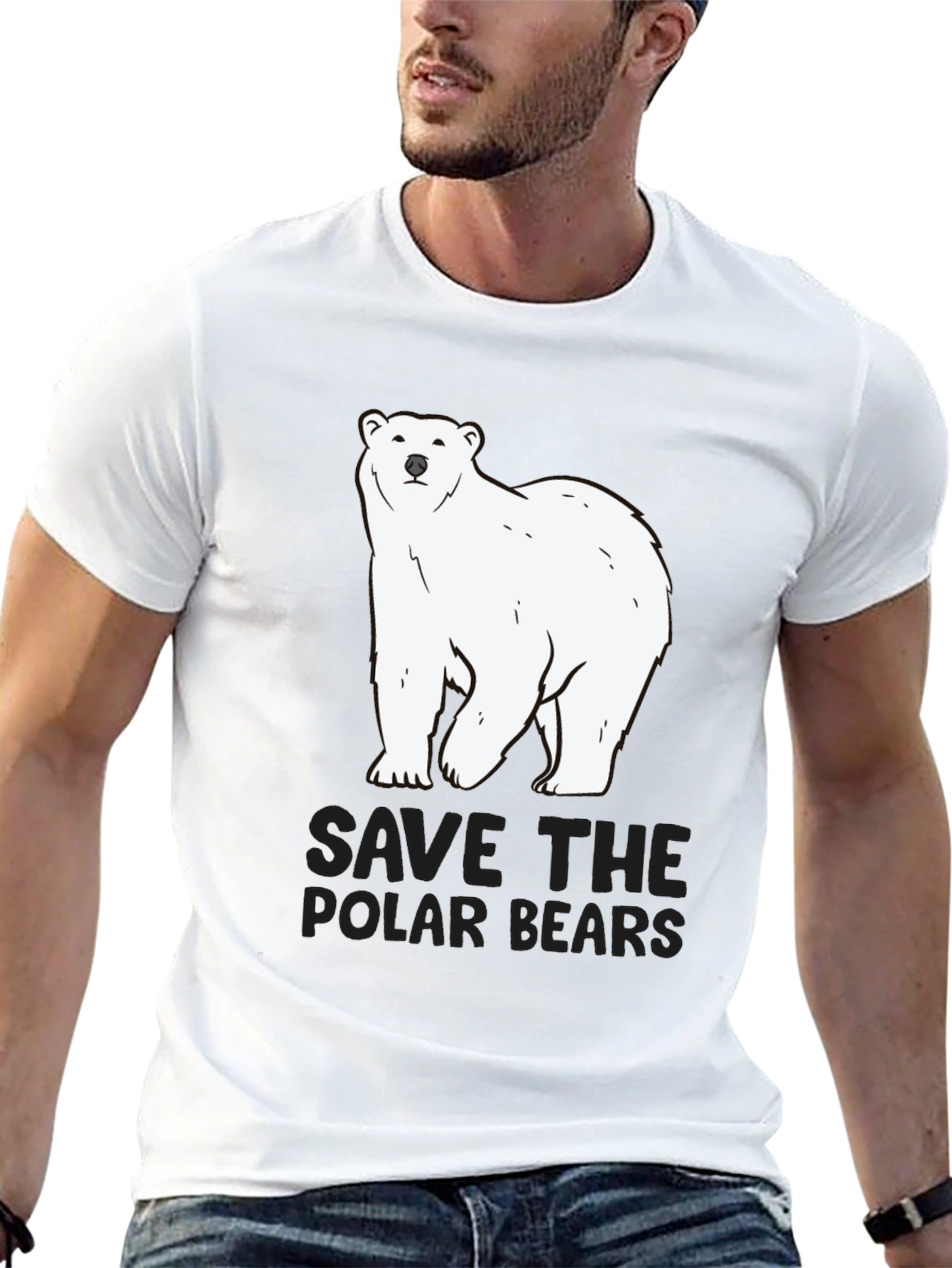 Black Save the Polar Bears Black Tee view 13