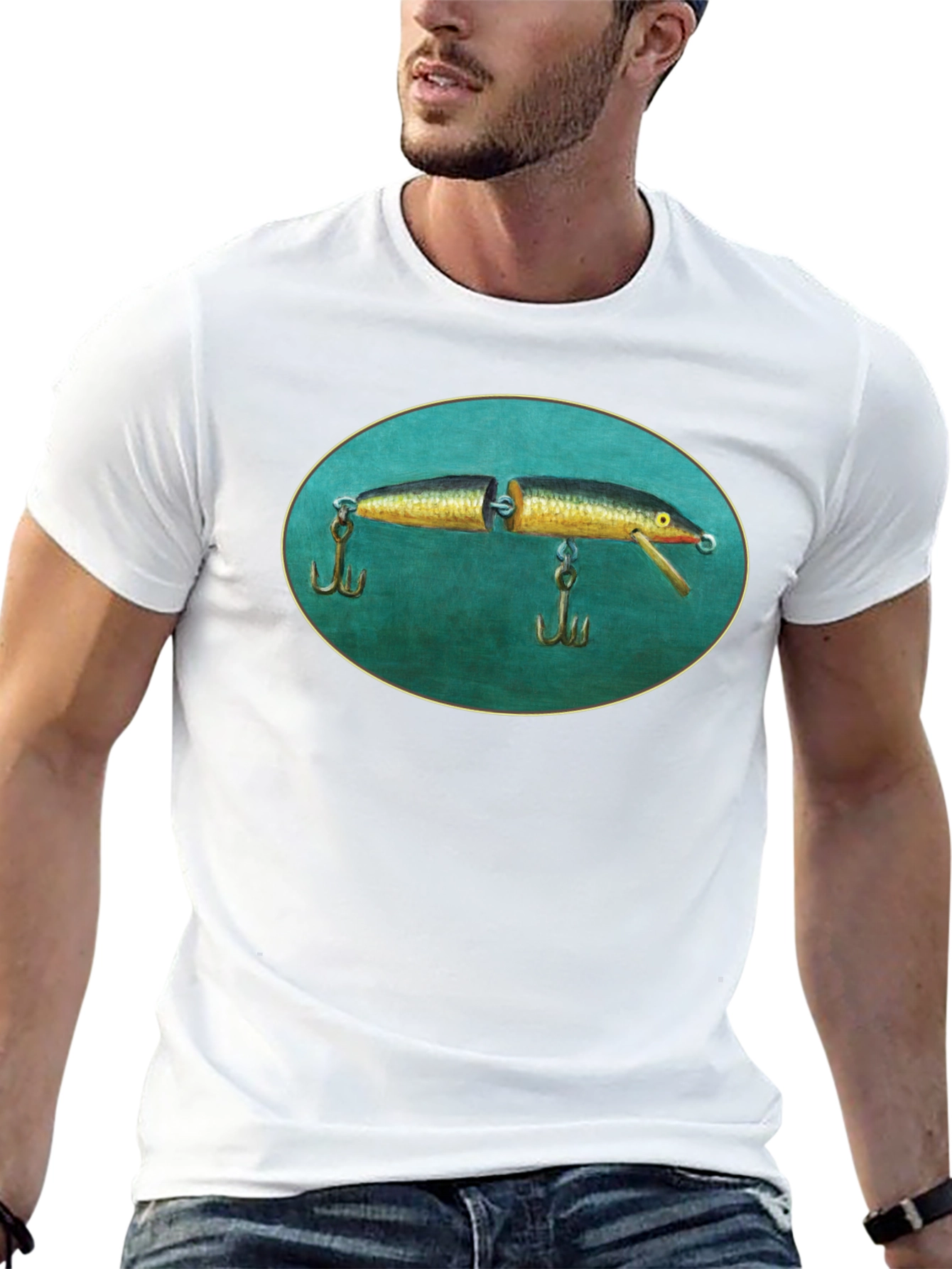 Black Vintage Fishing Lure Tee - Unique Graphic T-Shirt view 13