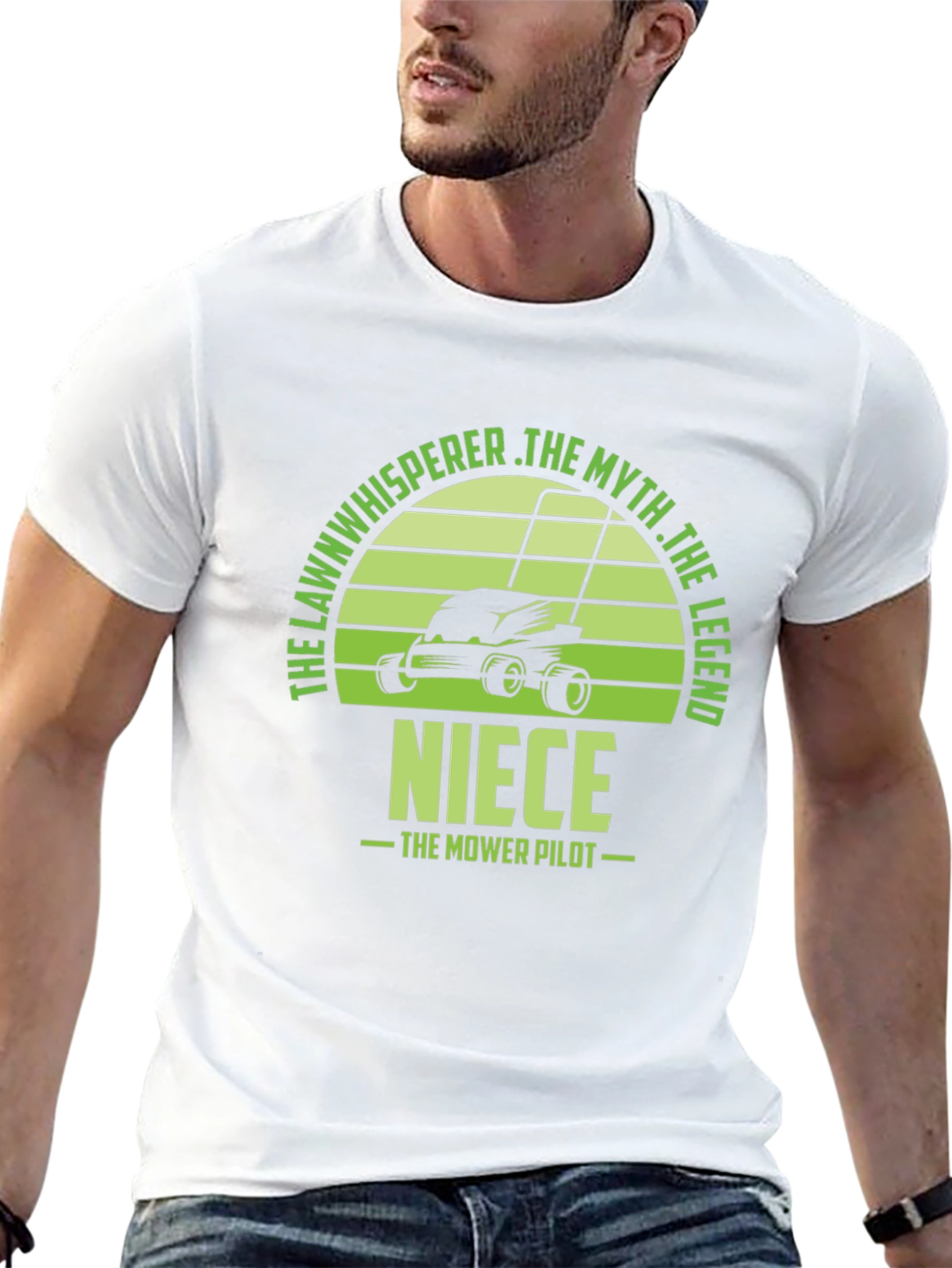 Black Niece the Lawn Mower Pilot T-Shirt view 13