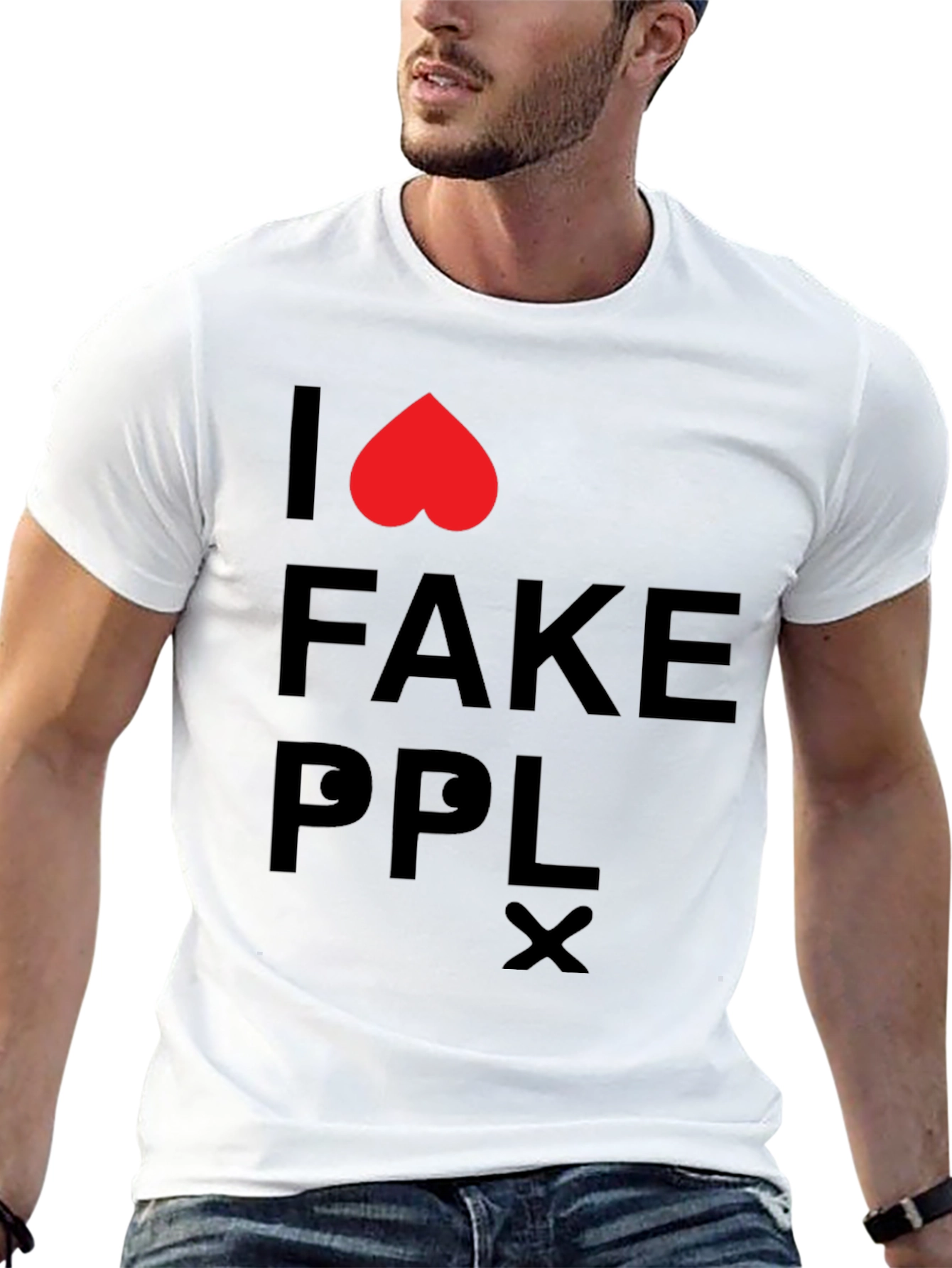 Black I Love Fake People T-Shirt view 13