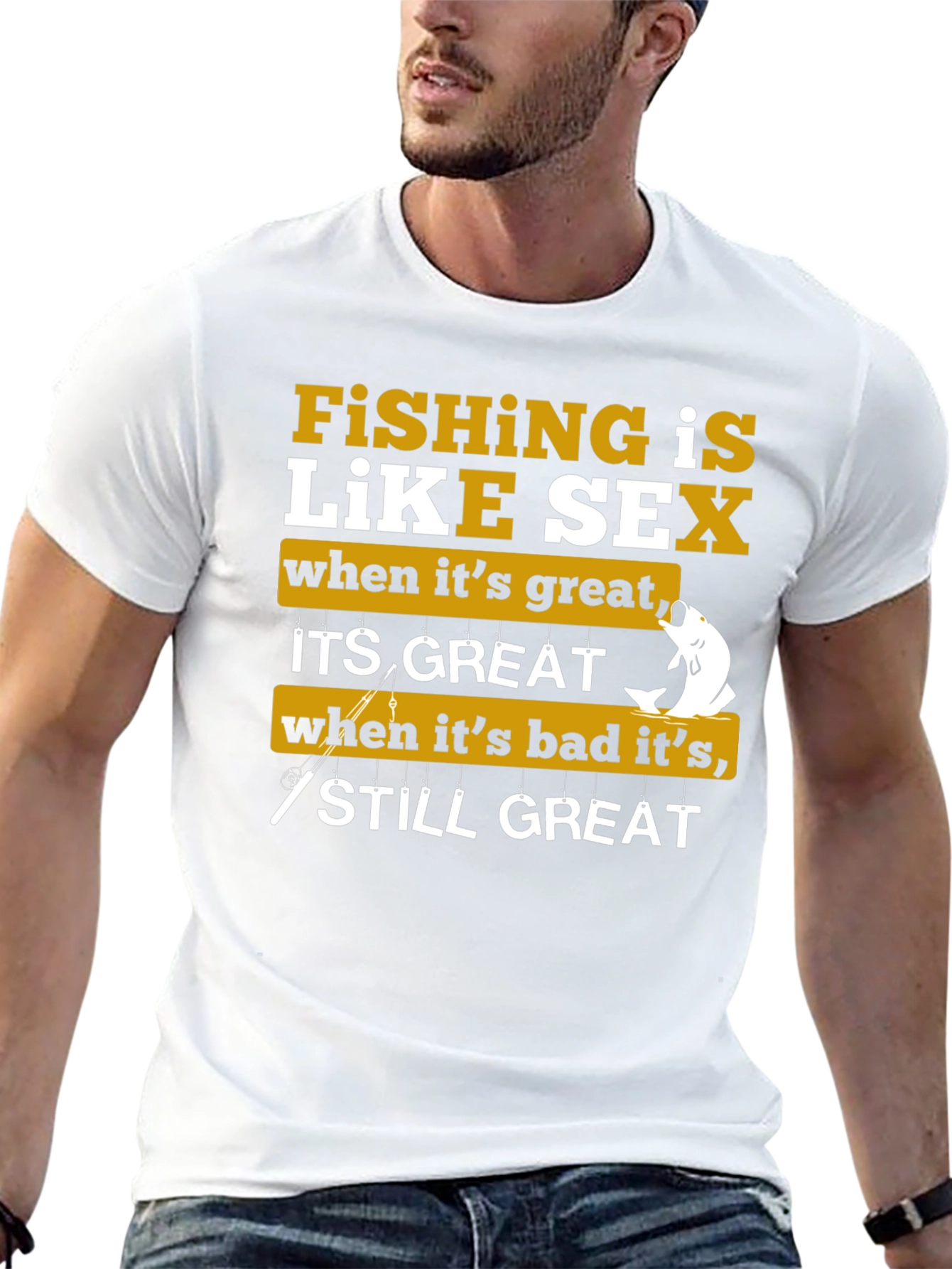 Black Fishing is Like Sex Graphic T-Shirt view 13